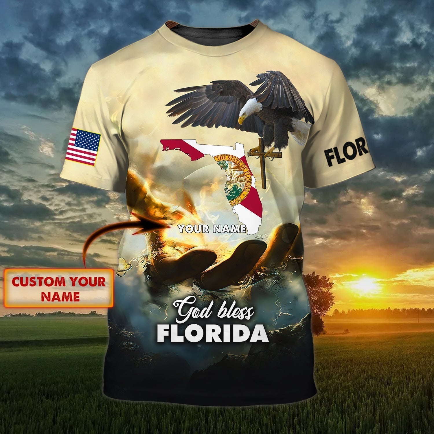 Custom God Bless Florida T Shirt Florida T Shirt Gift For Christian Florida Shirt