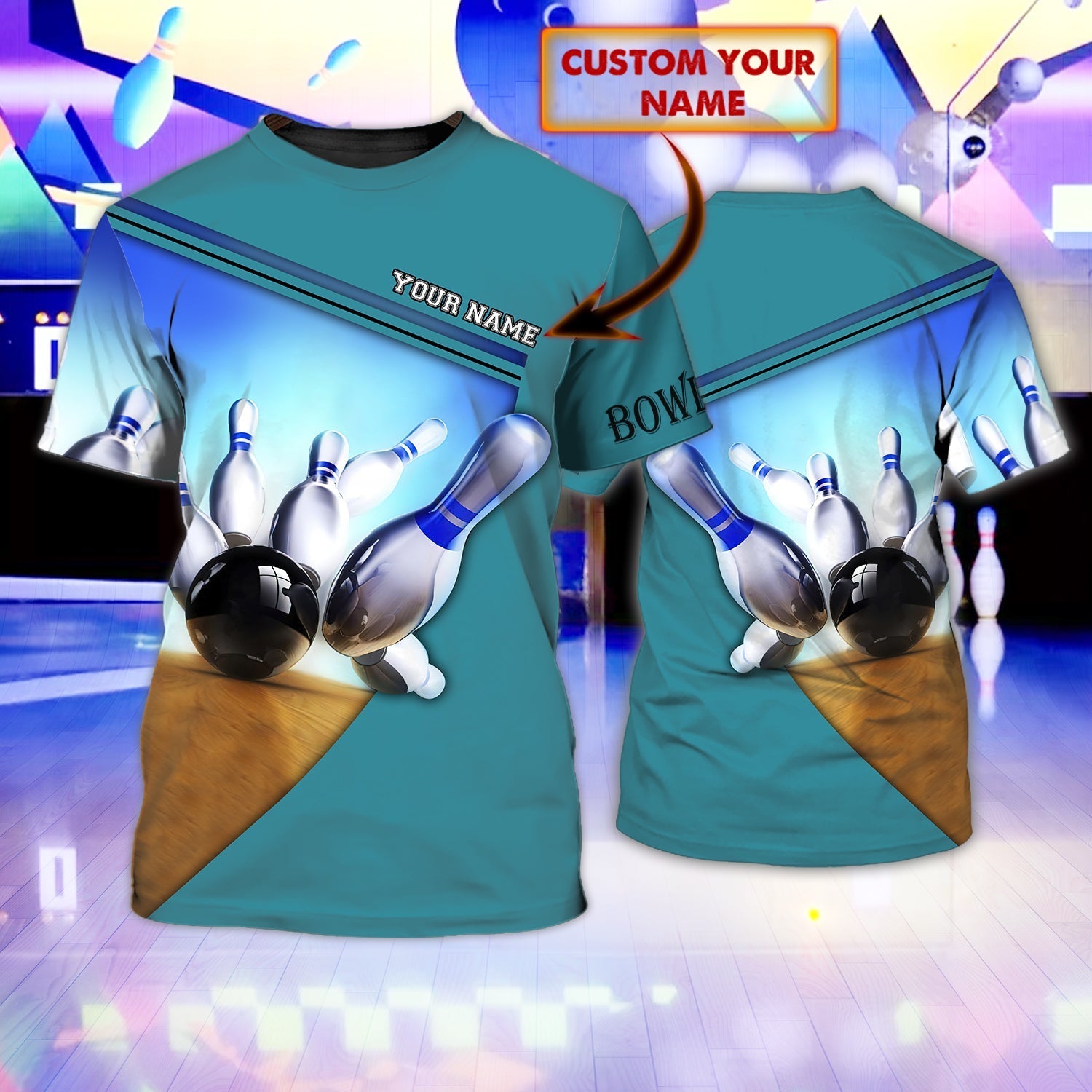 Custom With Name 3D Full Print Bowling Shirt/ Mens Bowling Shirt/ Custom Bowling Shirt/ Bowling Shirts