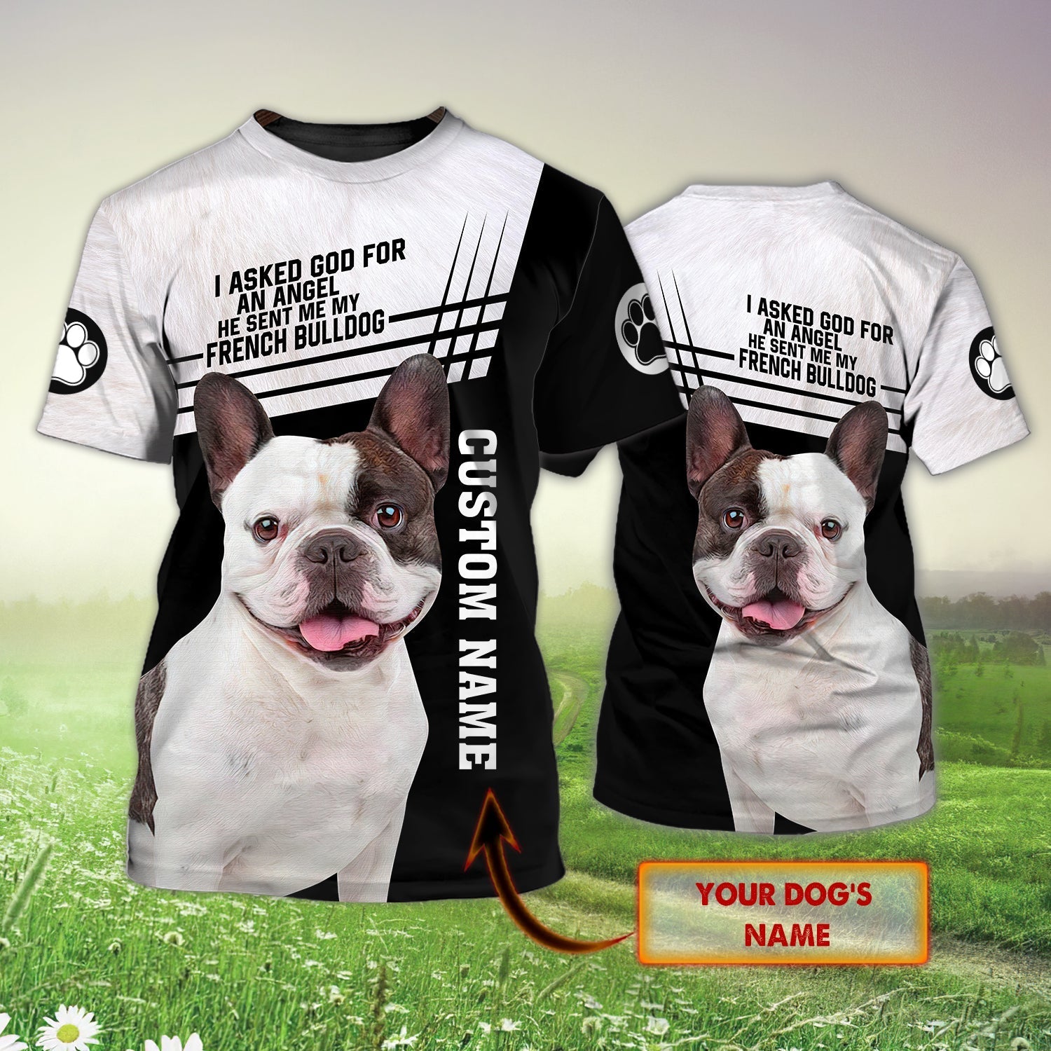 Customized With Name 3D All Over Printed Shirt For Dog Lovers French Bulldog 3D Tee Shirts