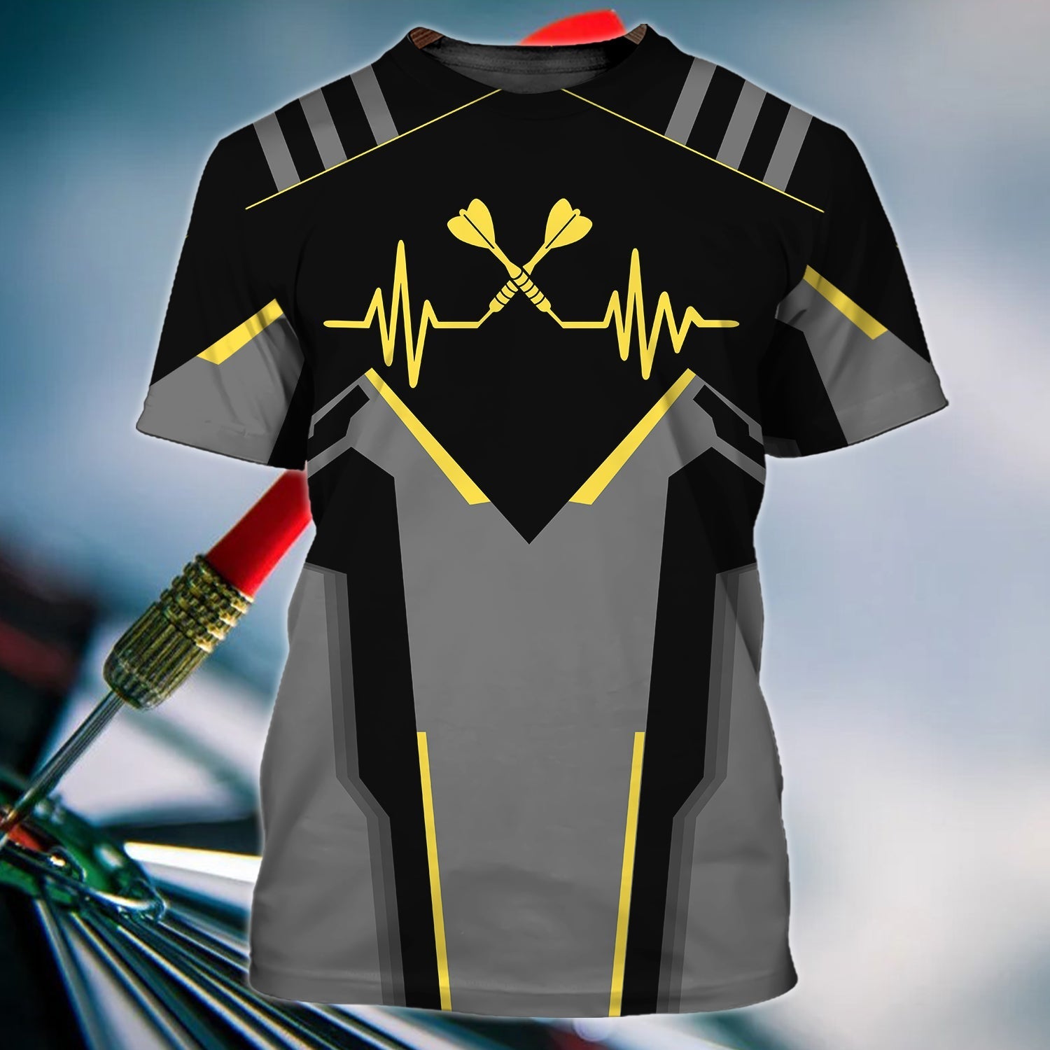 Darts Heart Pulse Line Personalized Name 3D Tshirt/ Dart On T Shirts