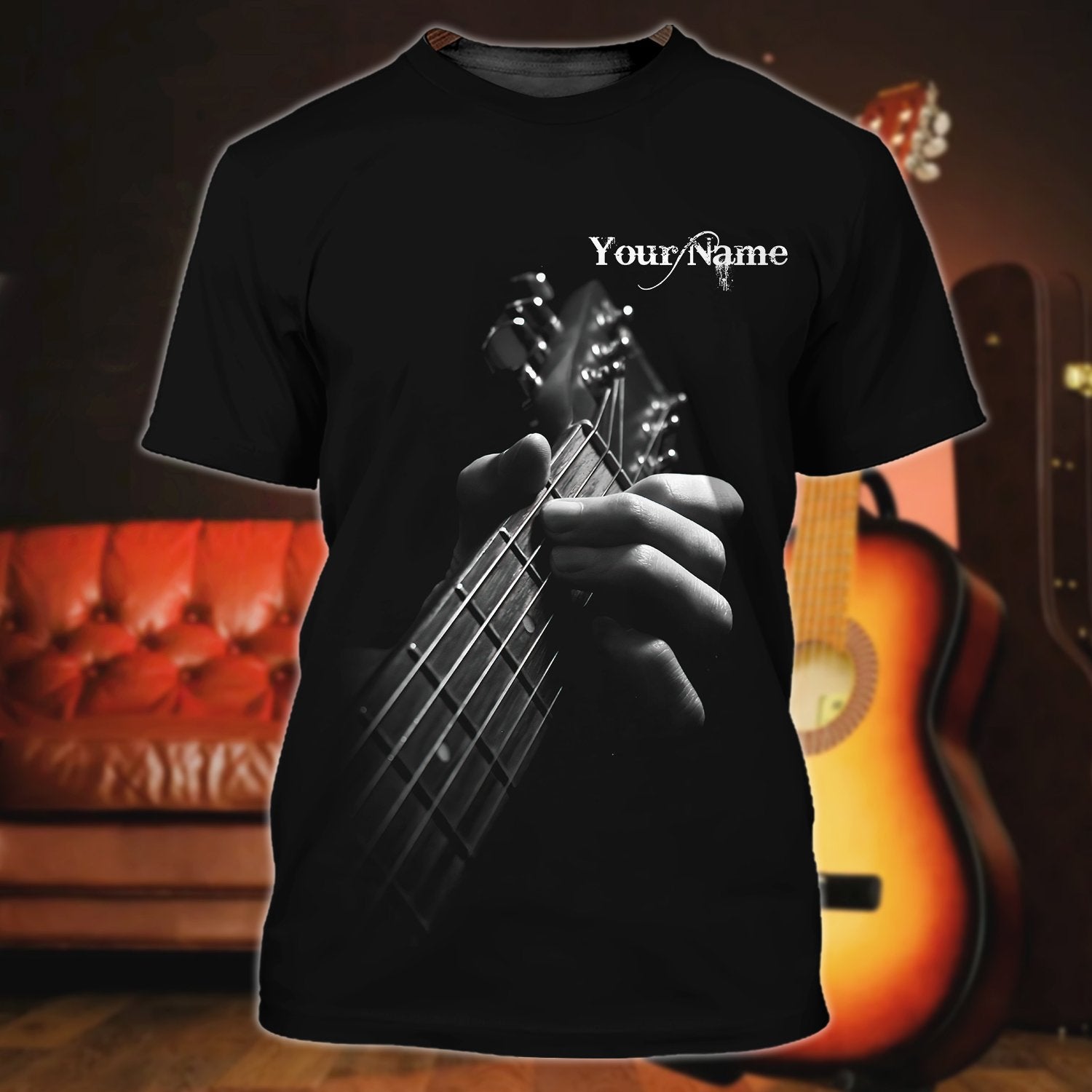 Personalized 3D Playing Guitar Shirt/ Guitar Sublimation Shirt For Music Lovers