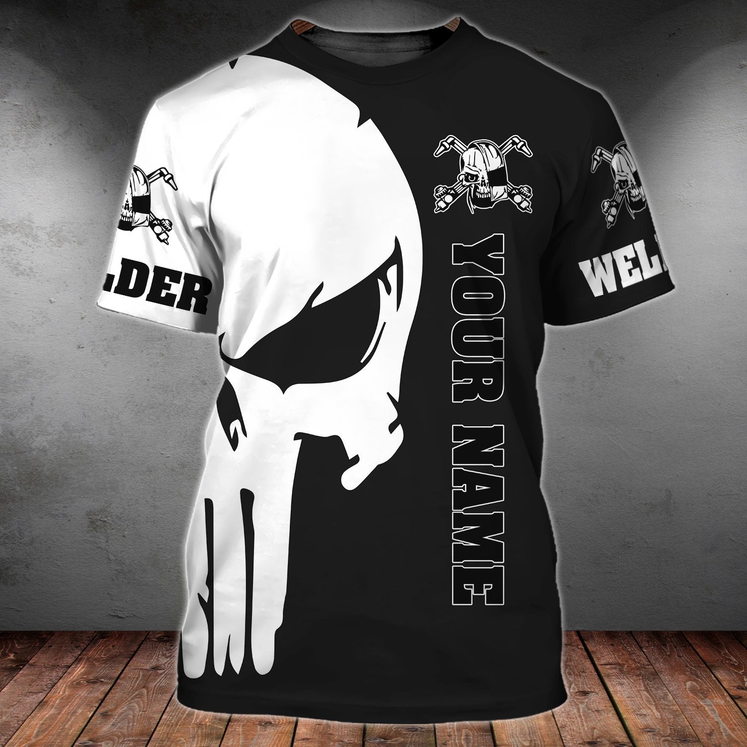 Custom Skull Welder Shirt/ Welding Shirt With Skulls Pattern