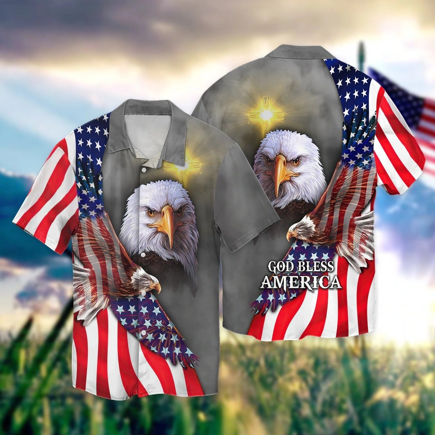 Eagle American Hawaiian Shirt - Independence Day Is Coming- 3D Full Print Hoodie God Bless America