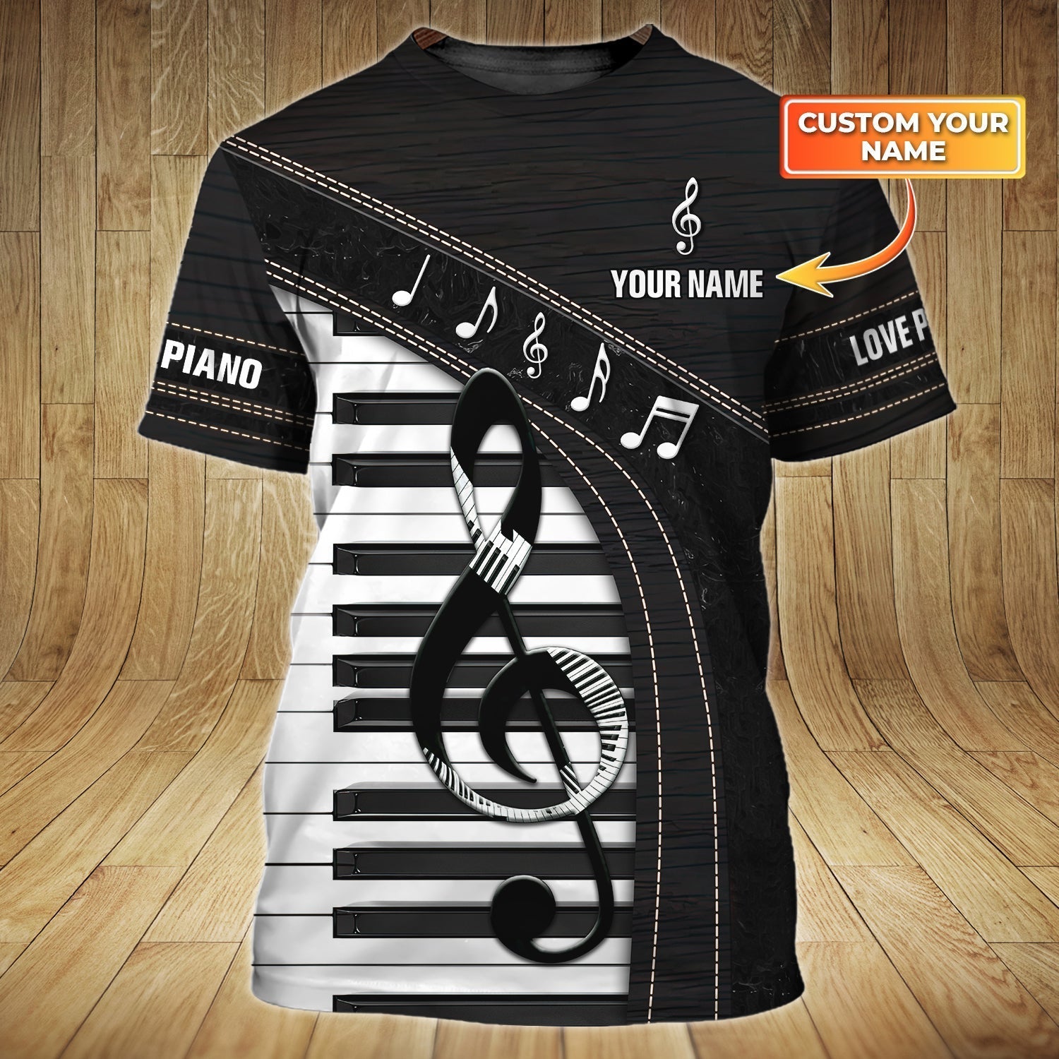 Personalized 3D All Over Printed Piano T Shirt Love Piano Shirt Men Women