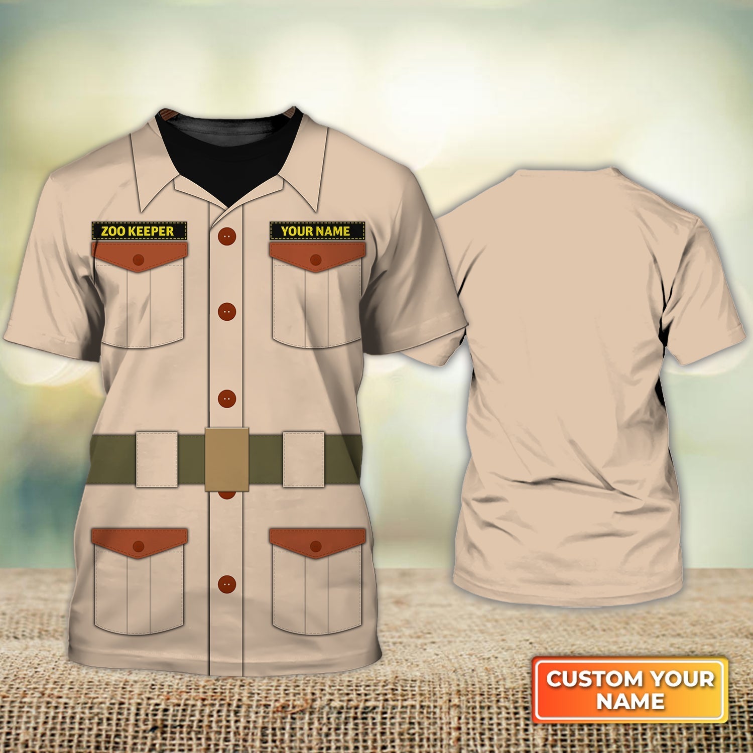 Custom Name 3D T Shirt For Zoo Keeper Uniform Man Zoo Keeper Gifts