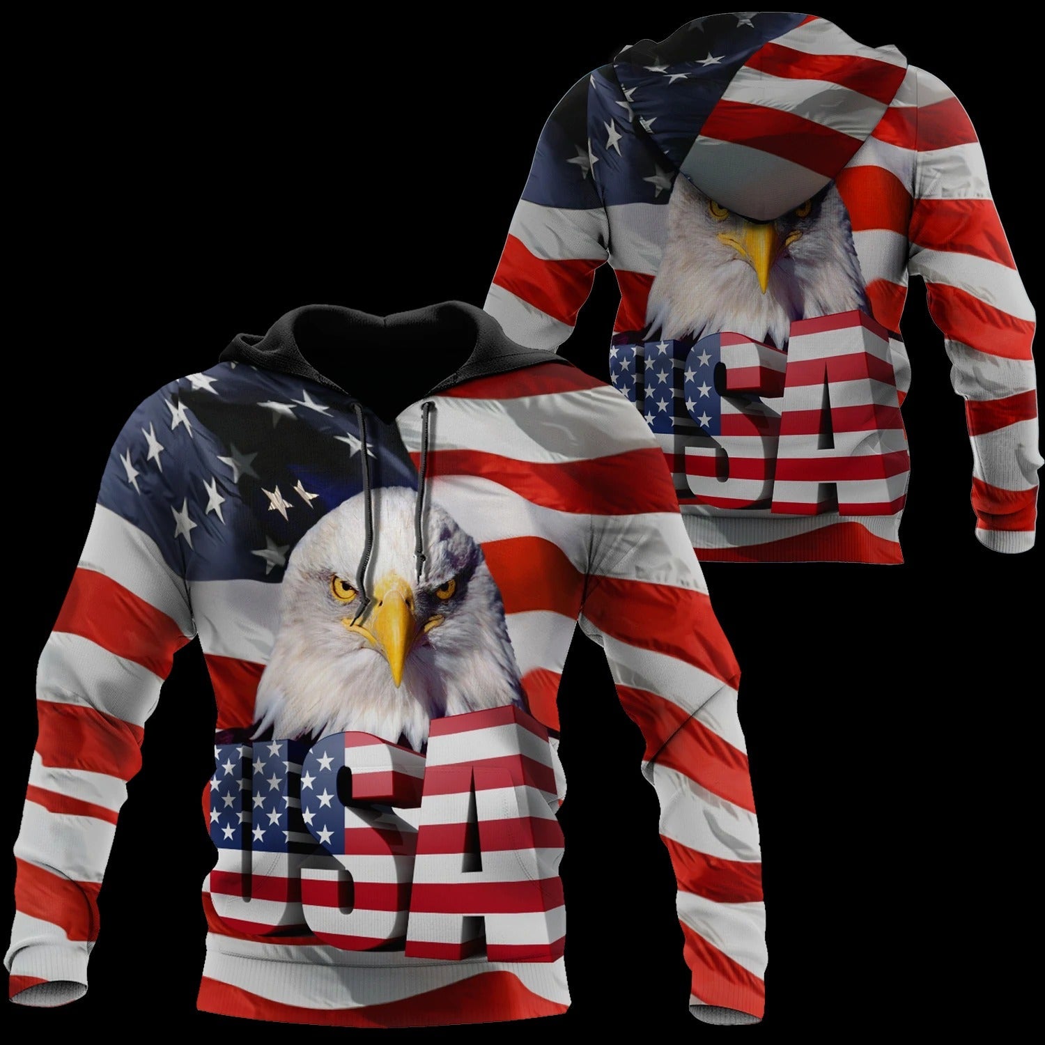 Independence Day American Eagle 3D All Over Printed Shirts Hoodie