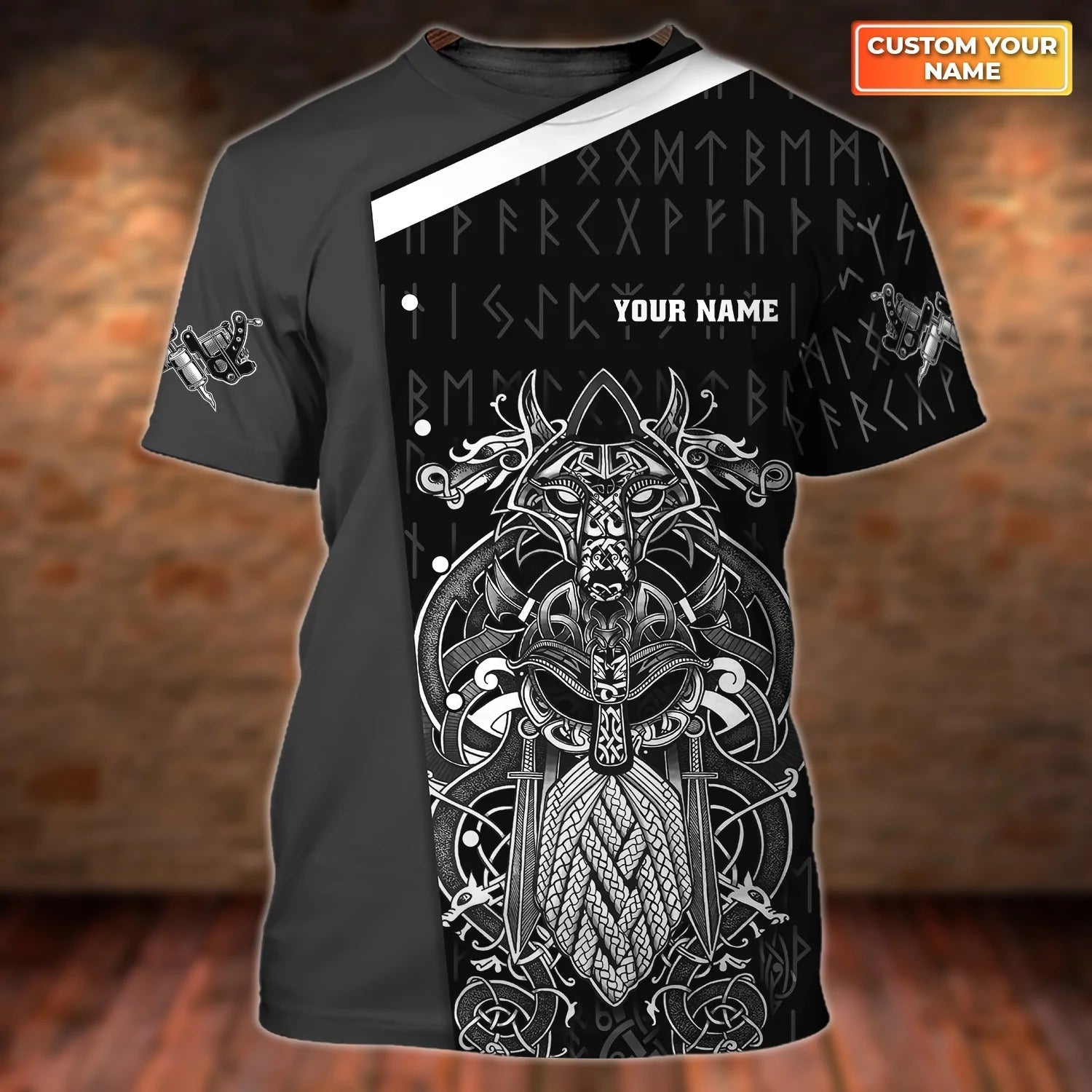 Custom 3D All Over Print Viking Tattoo Shirt/ Tattoo Artist Shop Tshirt Men