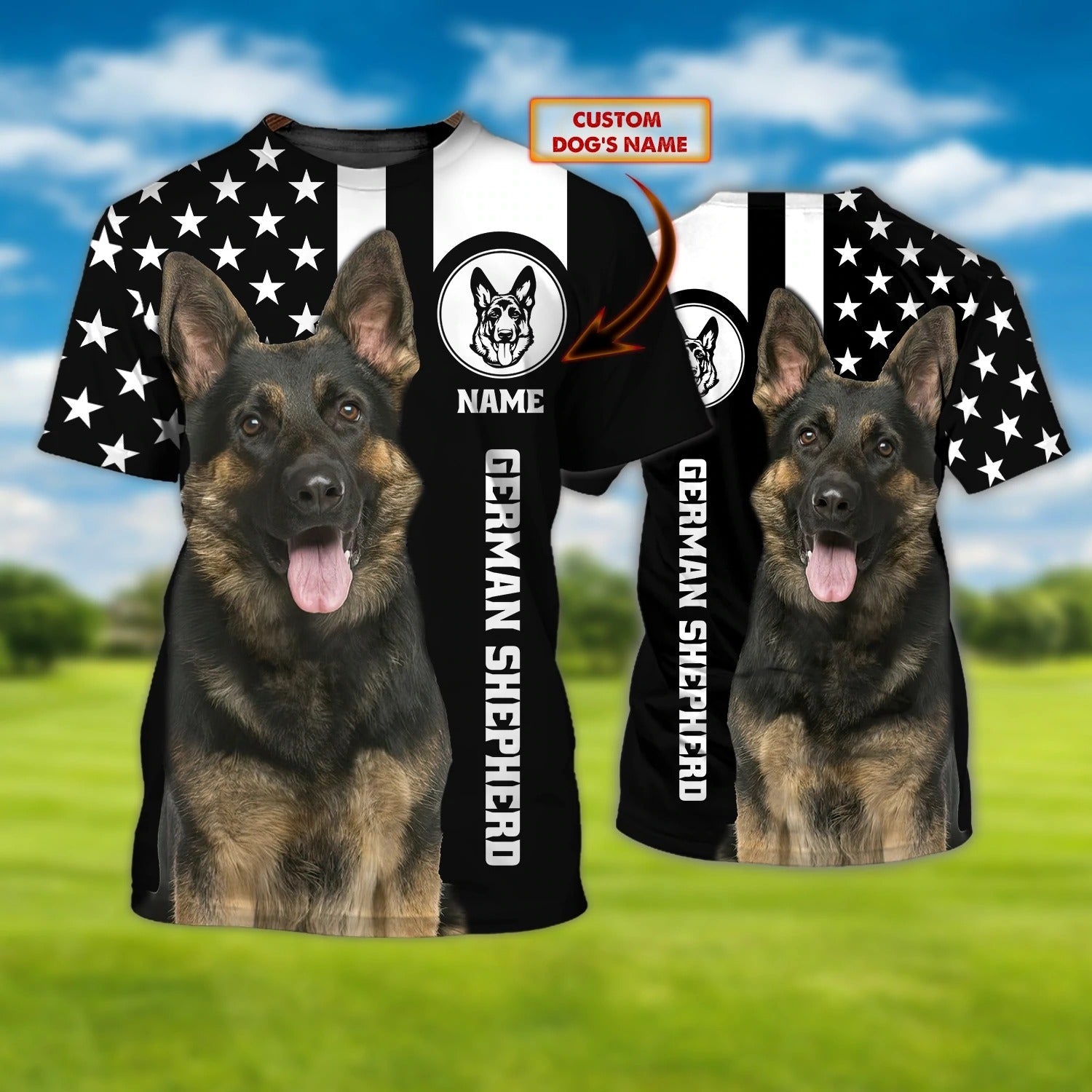Personalized 3D Full Printed Dog In Tshirt/ German Shepherd Shirts For Adult/ Dog Tshirt For Him Her/ Dog Lover Shirt