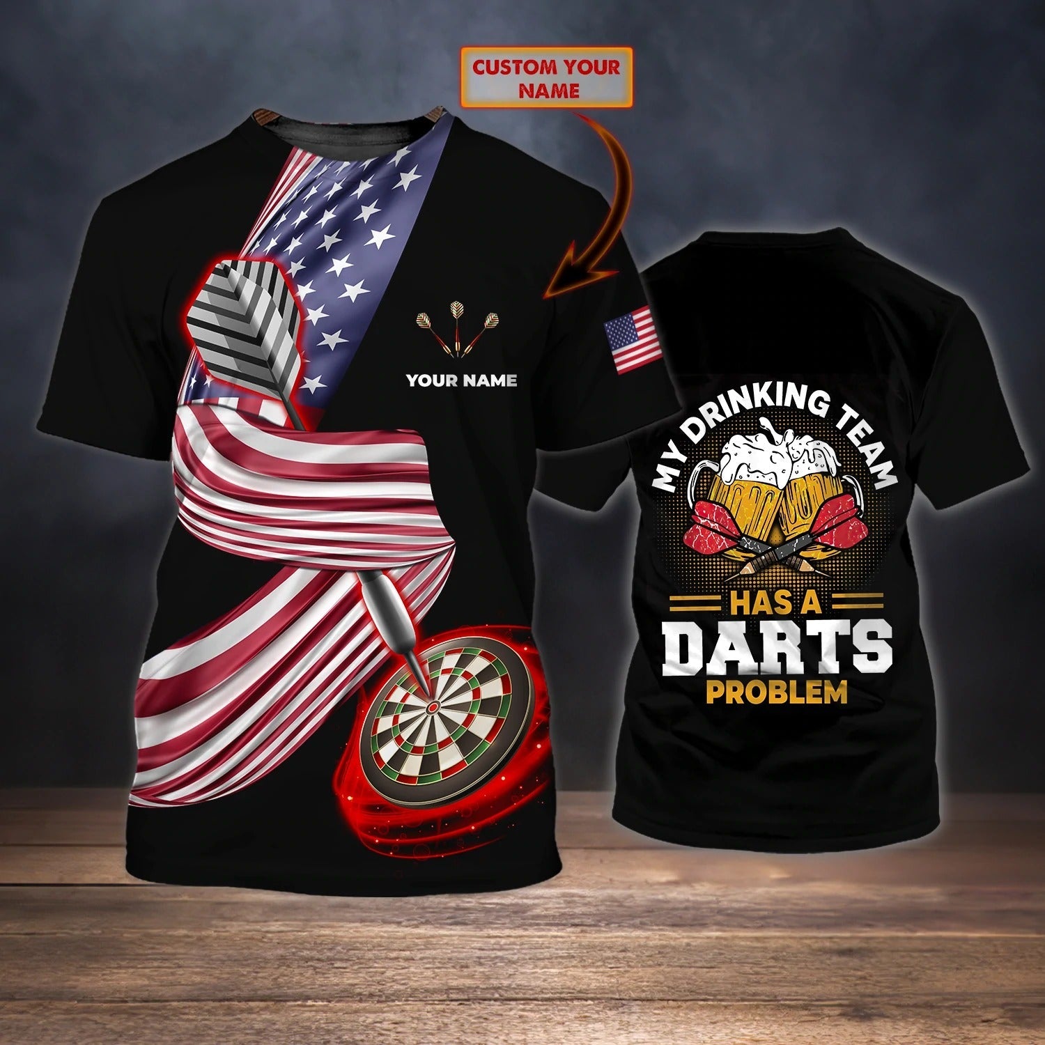 Personalized 3D Full Print Dart And Beer Shirt For Men And Women/ Drinking Beer Dart Shirt/ Dart Gift