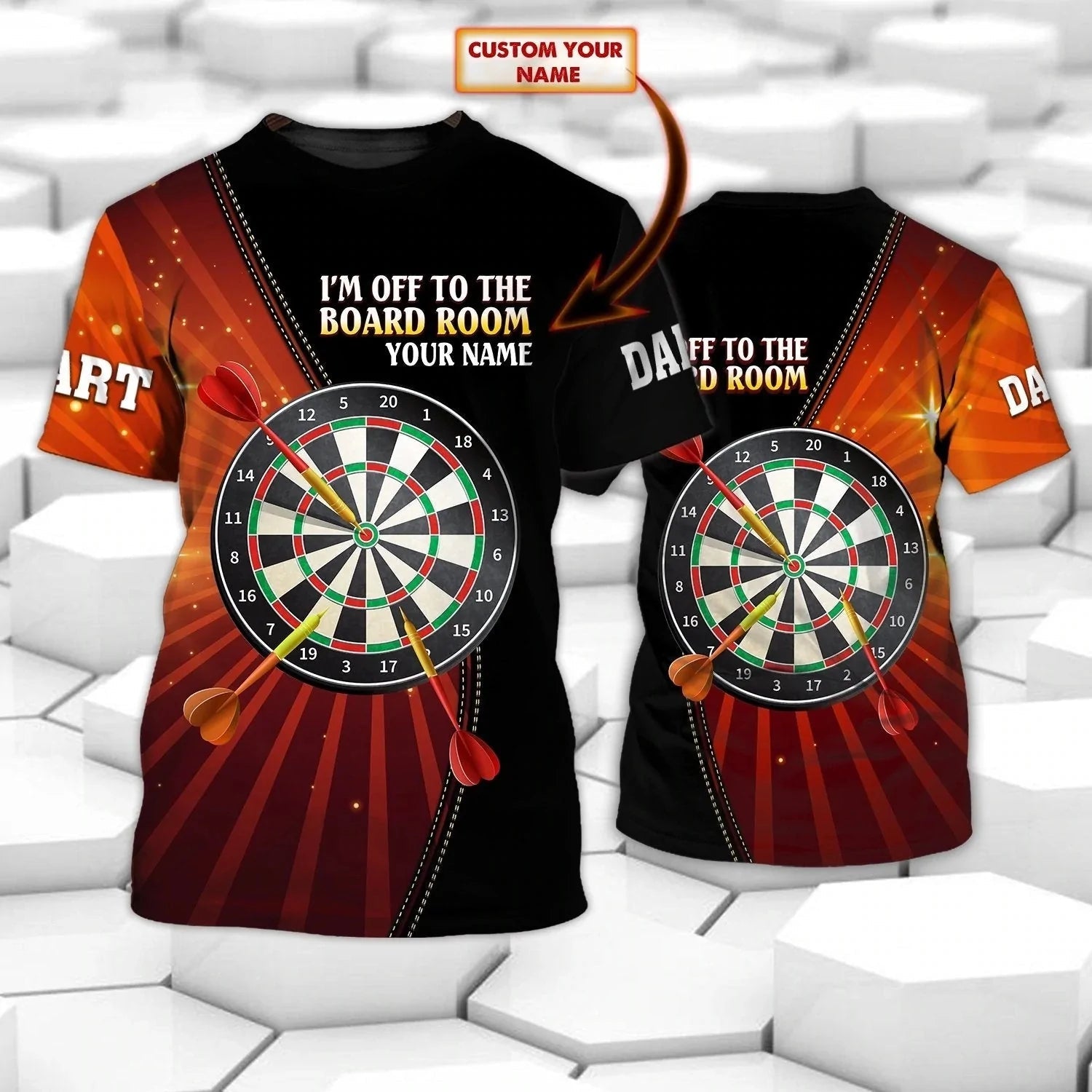 Personalized Dart 3D Tshirt For Darts Player/ Skull Dart T Shirt All Over Printing/ Best Dart Player Gift