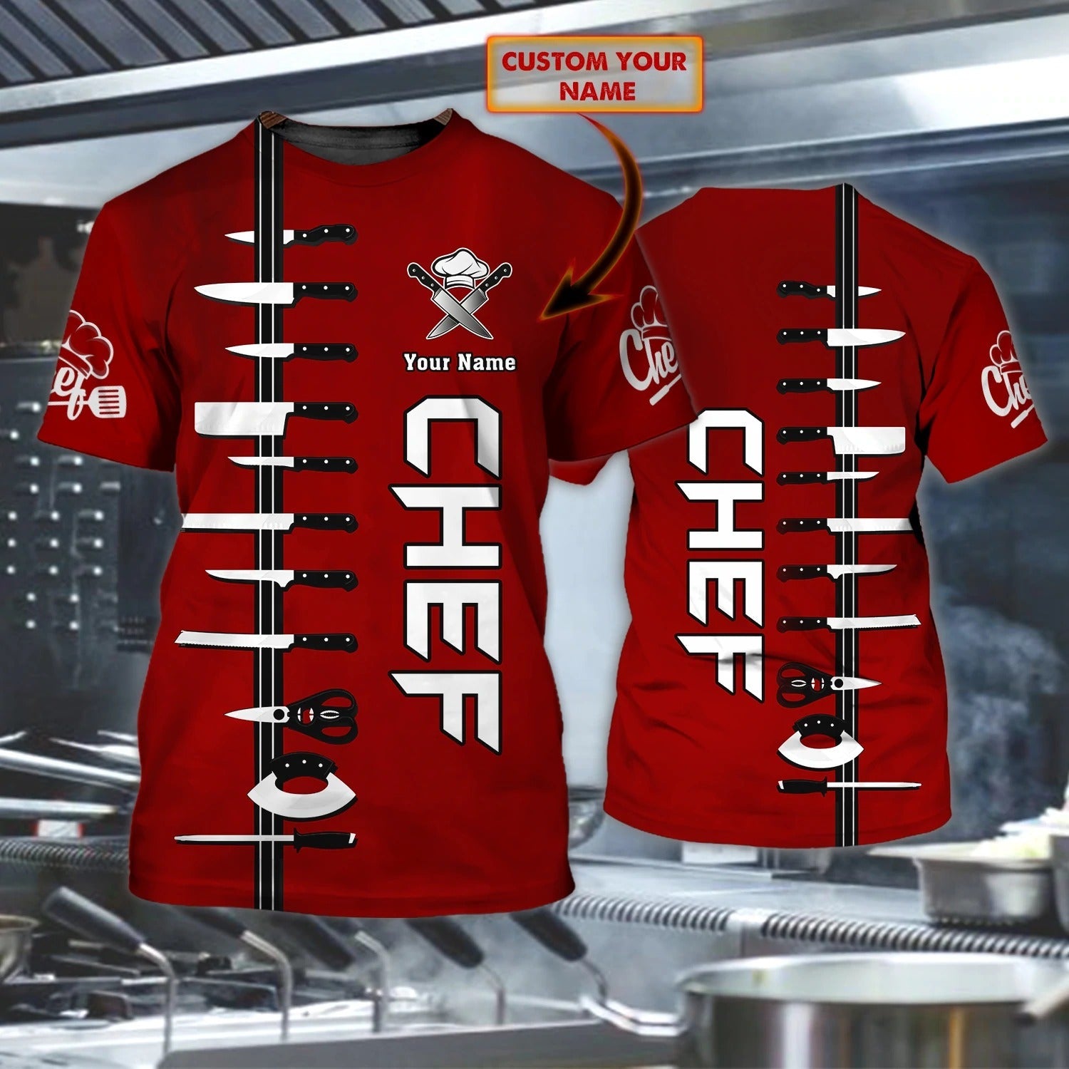 Custom 3D All Over Print Shirt For Chef/ Master Chef Tshirt/ Sublimation Cooker Shirt/ Cooking 3D Shirts
