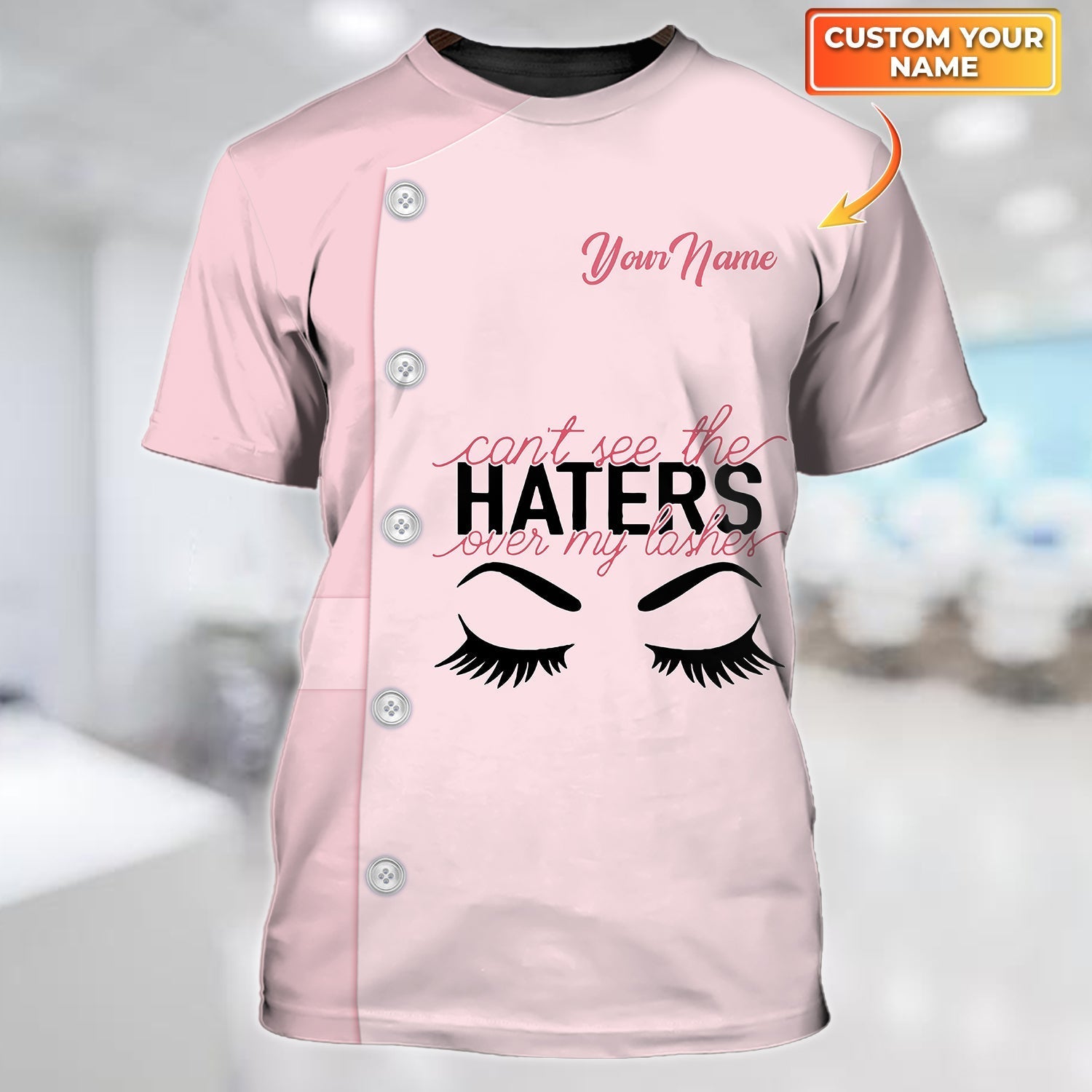 Personalized Women Eyelash Technician Shirt Can''T See The Haters Over My Lashes Eyelash Technician