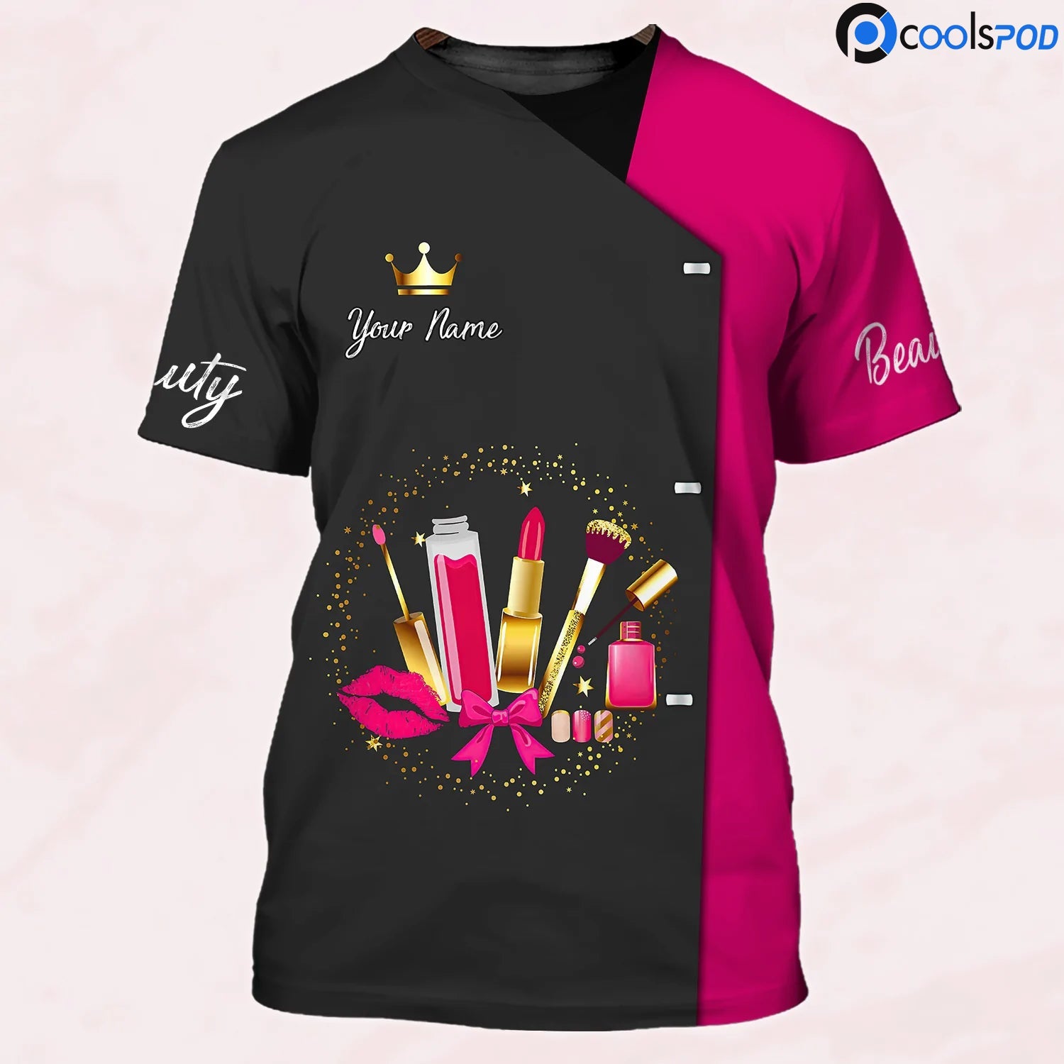 Custom 3D All Over Print Beauty Consultant Pink & Black T shirt/ Gift For Beauty Technician