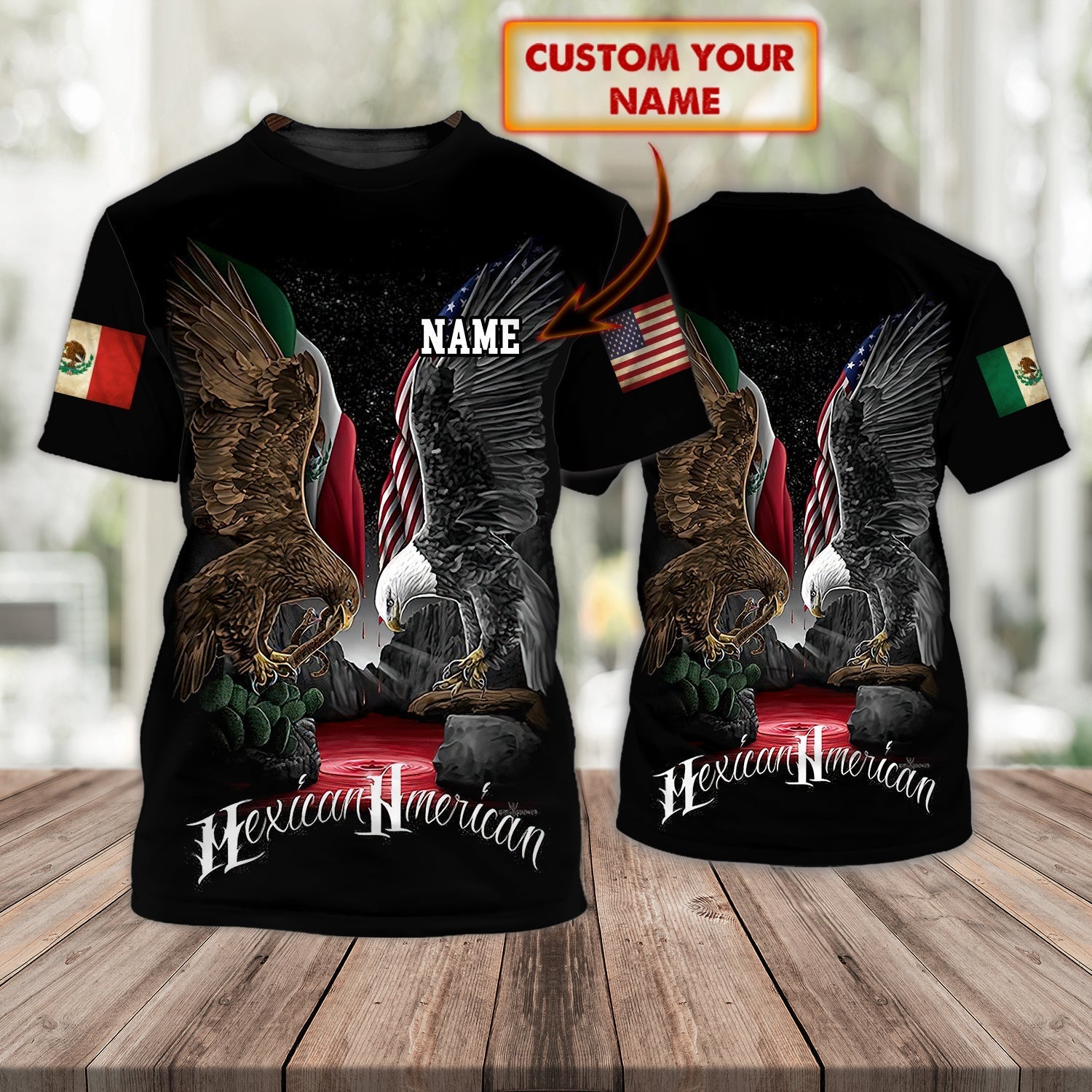 Customized Eagle Shirts/ Mexican American T shirt 3D/ Mexico Shirt