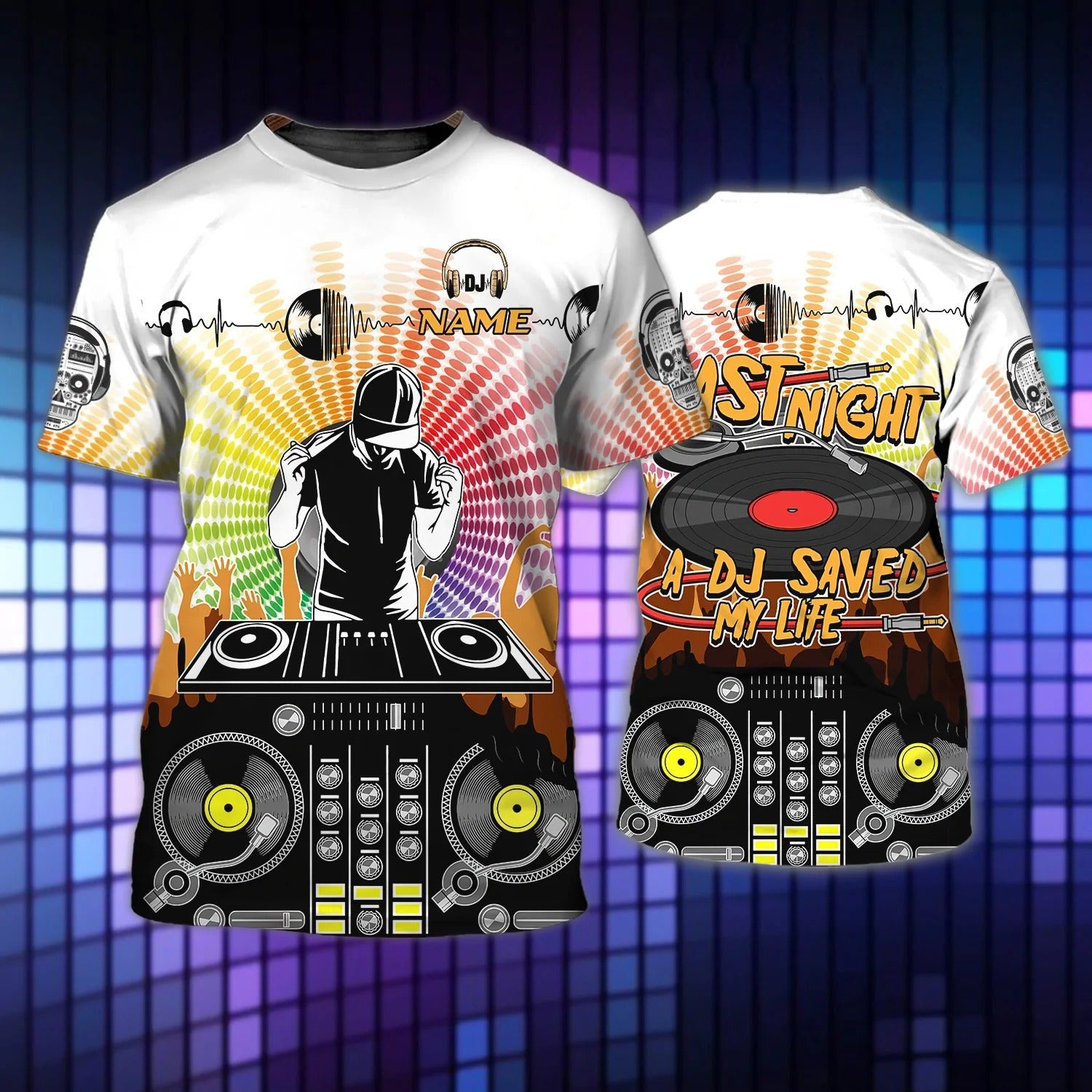Personalized DJ Shirt/ A DJ Save My Life 3D All Over Print T Shirt/ Music Shirt/ DJ Gift