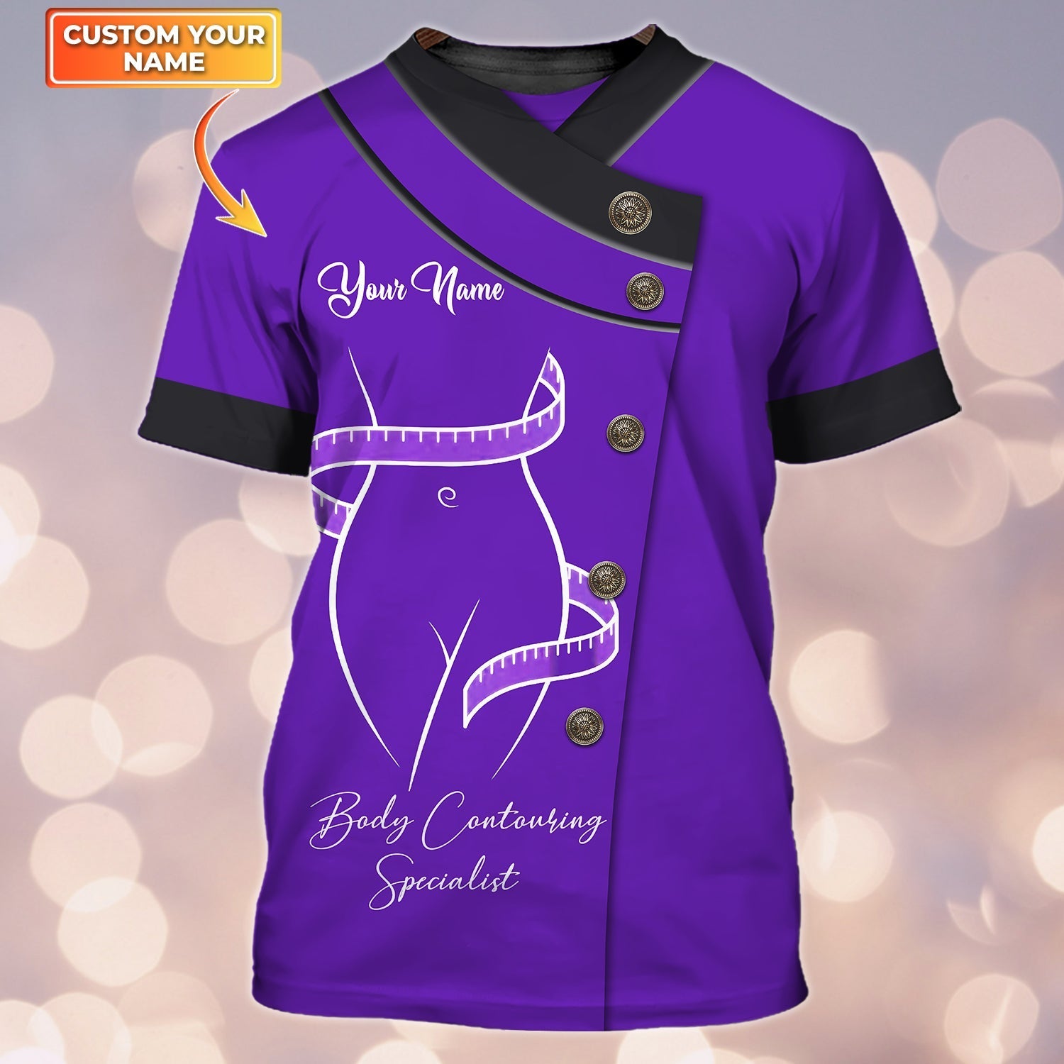 Personalized 3D Tshirt Tad Body Contouring Specialist Purple Shirt