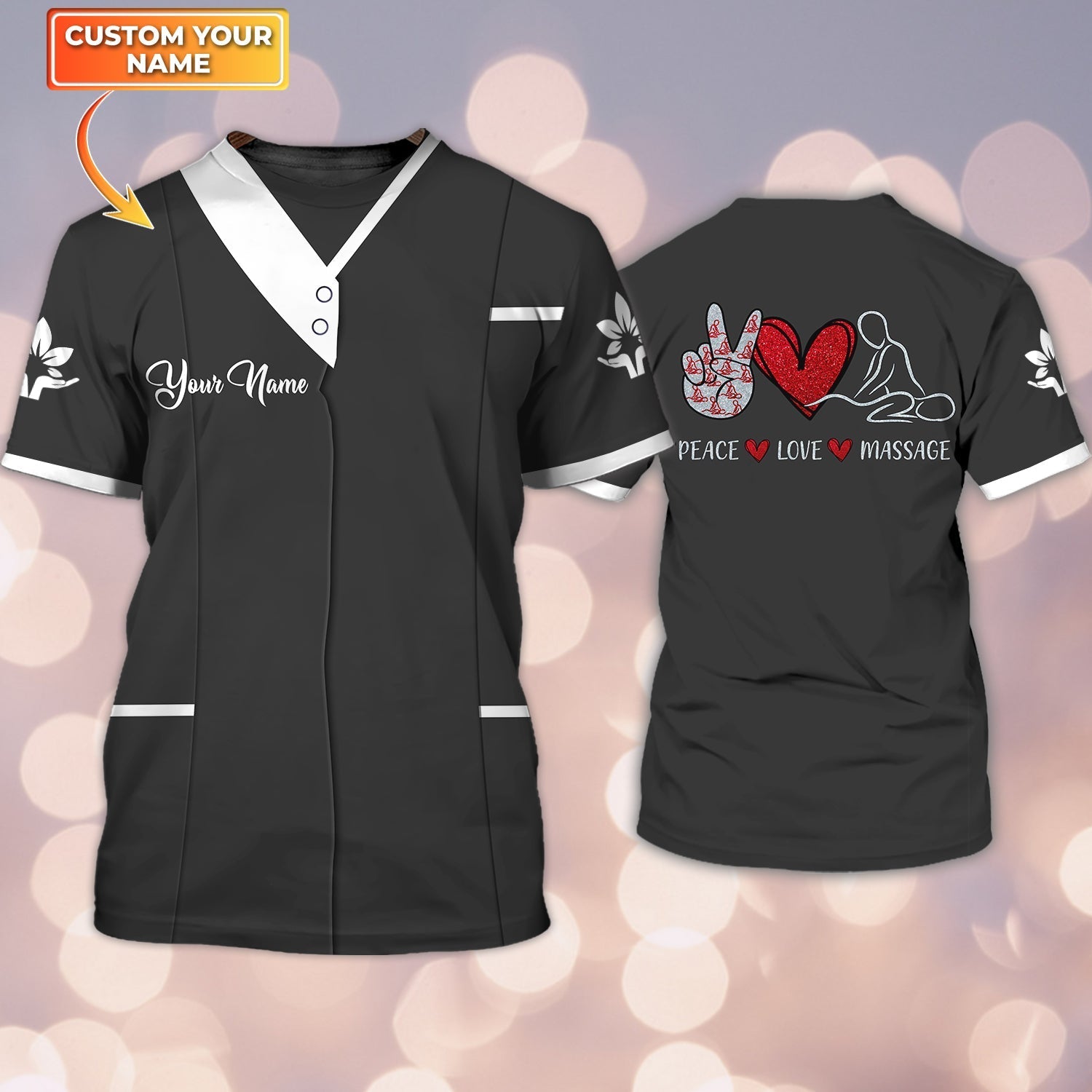 Custom 3D Shirt With Peace Love Massage/ Love Massage Shirts
