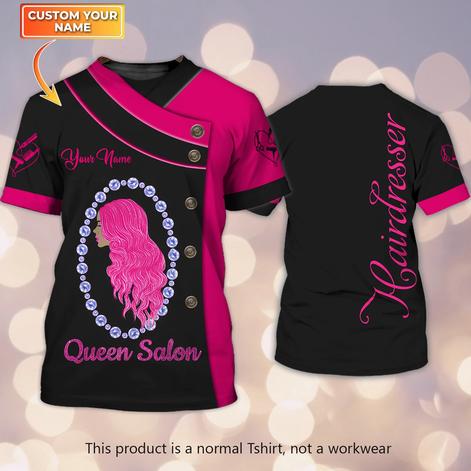Queen Salon Hairdresser Shirt Personalized 3D Tshirt Tad