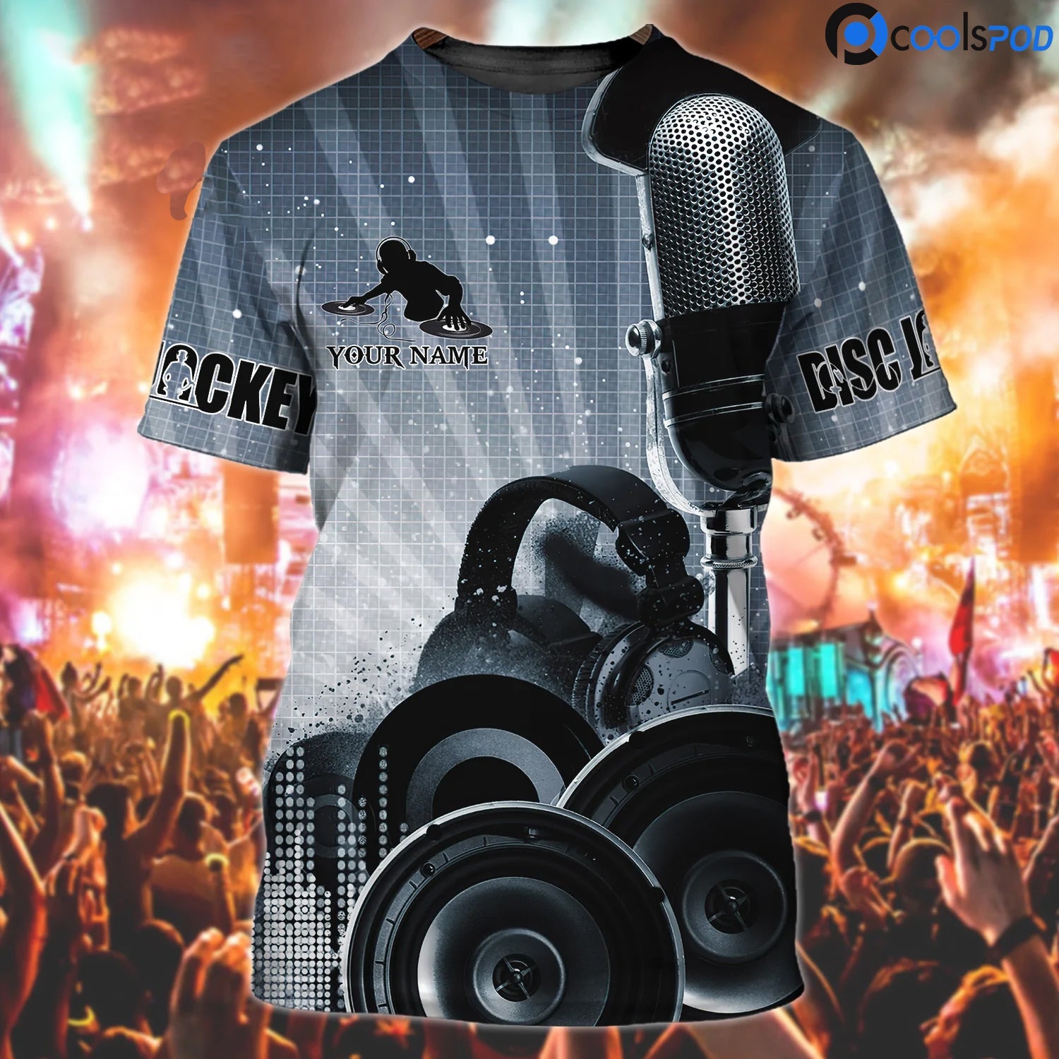 Custom 3D Print DJ Tshirt Men Women/ Bar Club Shirt Uniform/ Music Shirt/ Gift For Disc Jockey