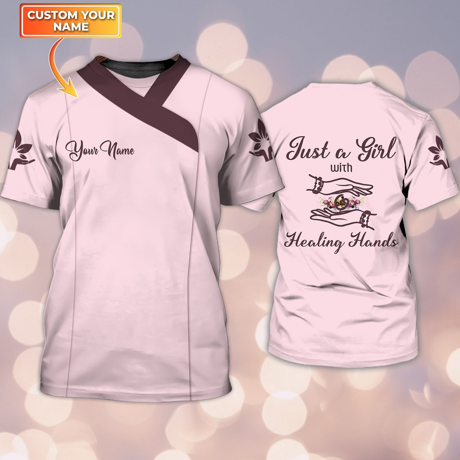 Custom 3D T Shirt For Massage Therapist/ Massage Therapist Just A Girl With Healing Hands