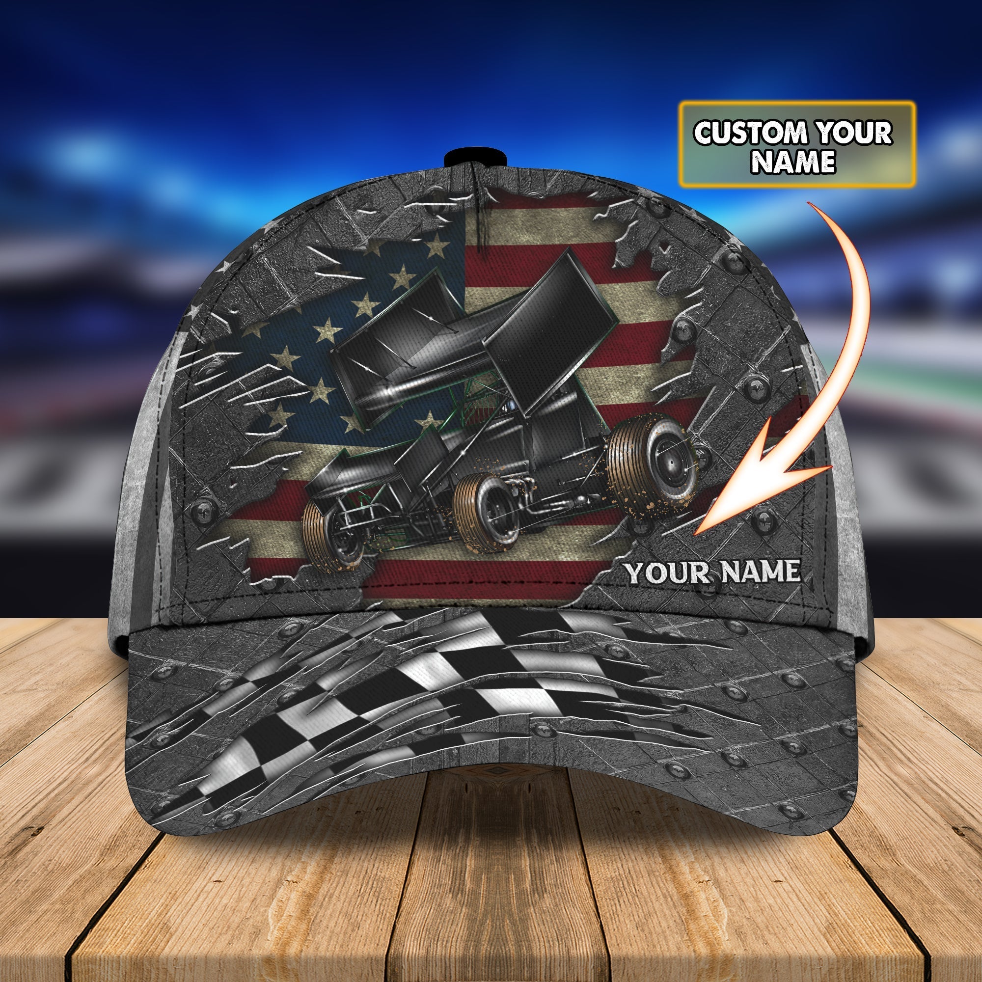 Customized Dirt Racing Crack 3D Cap Hat/ Dirt Racing Baseball Cap/ Classic Cap For Racer
