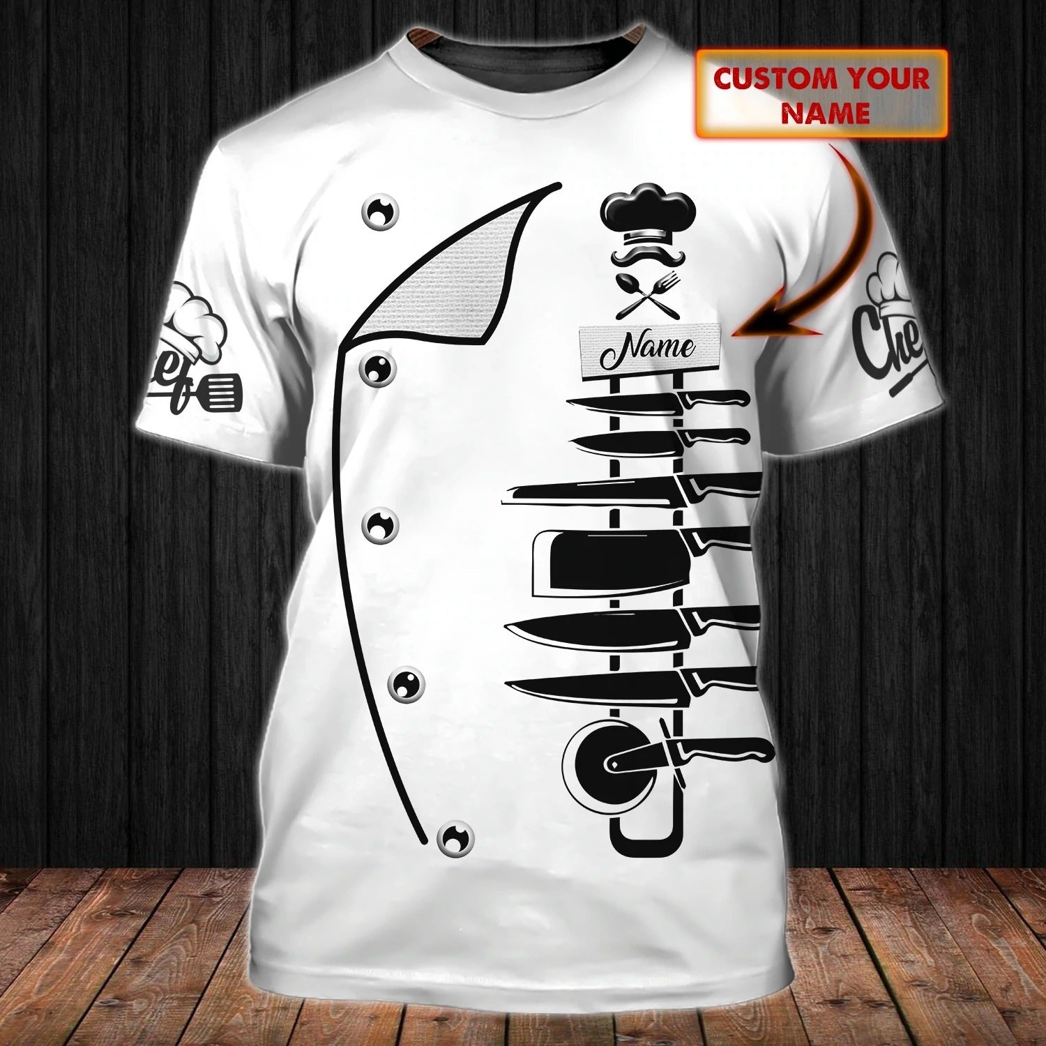Custom 3D All Over Print Shirt For Chef/ Master Chef Tshirt/ Sublimation Cooker Shirt/ Cooking 3D Shirts