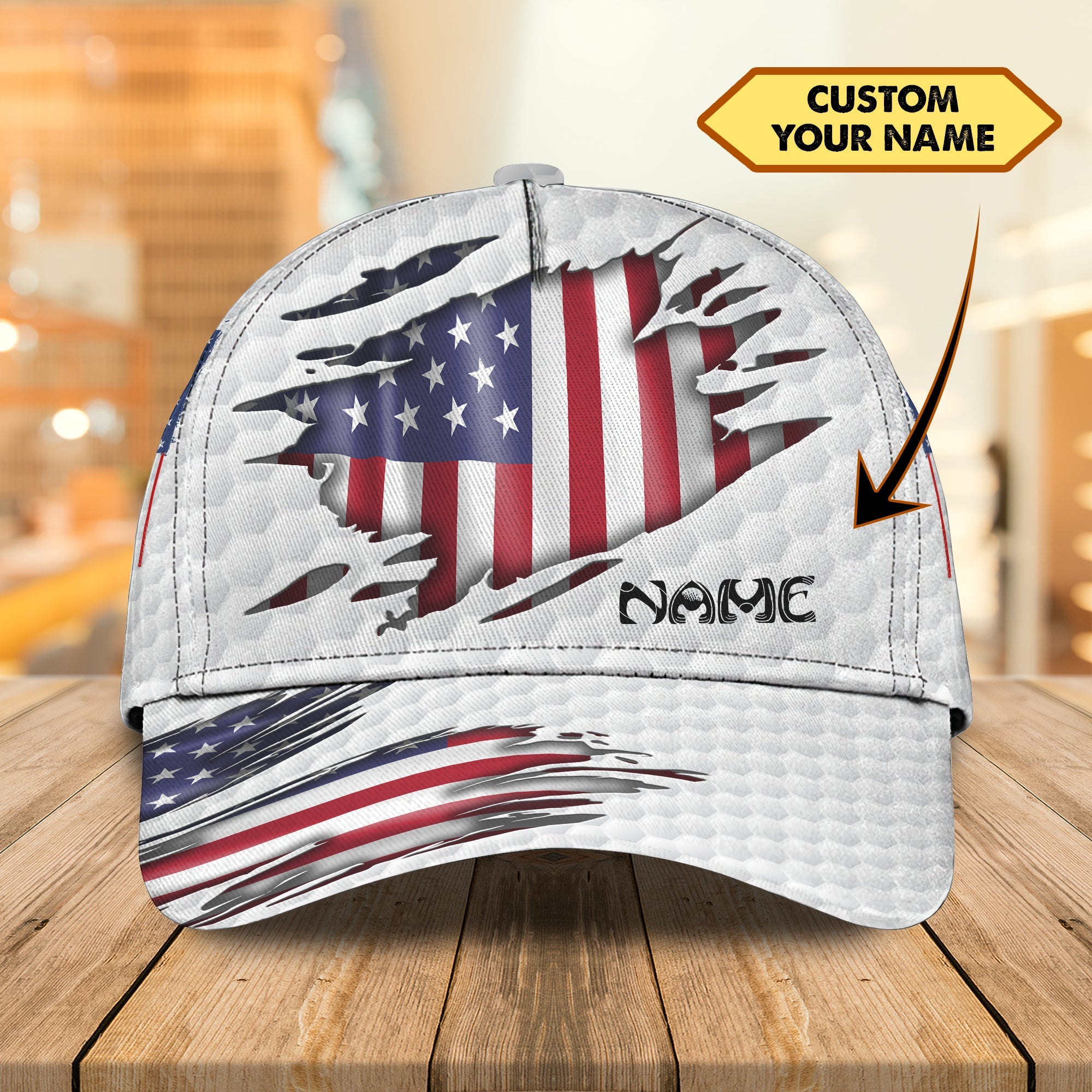 Custom American Golf Classic Cap/ Idea Cap for Golfer/ American Flag Golf Cap