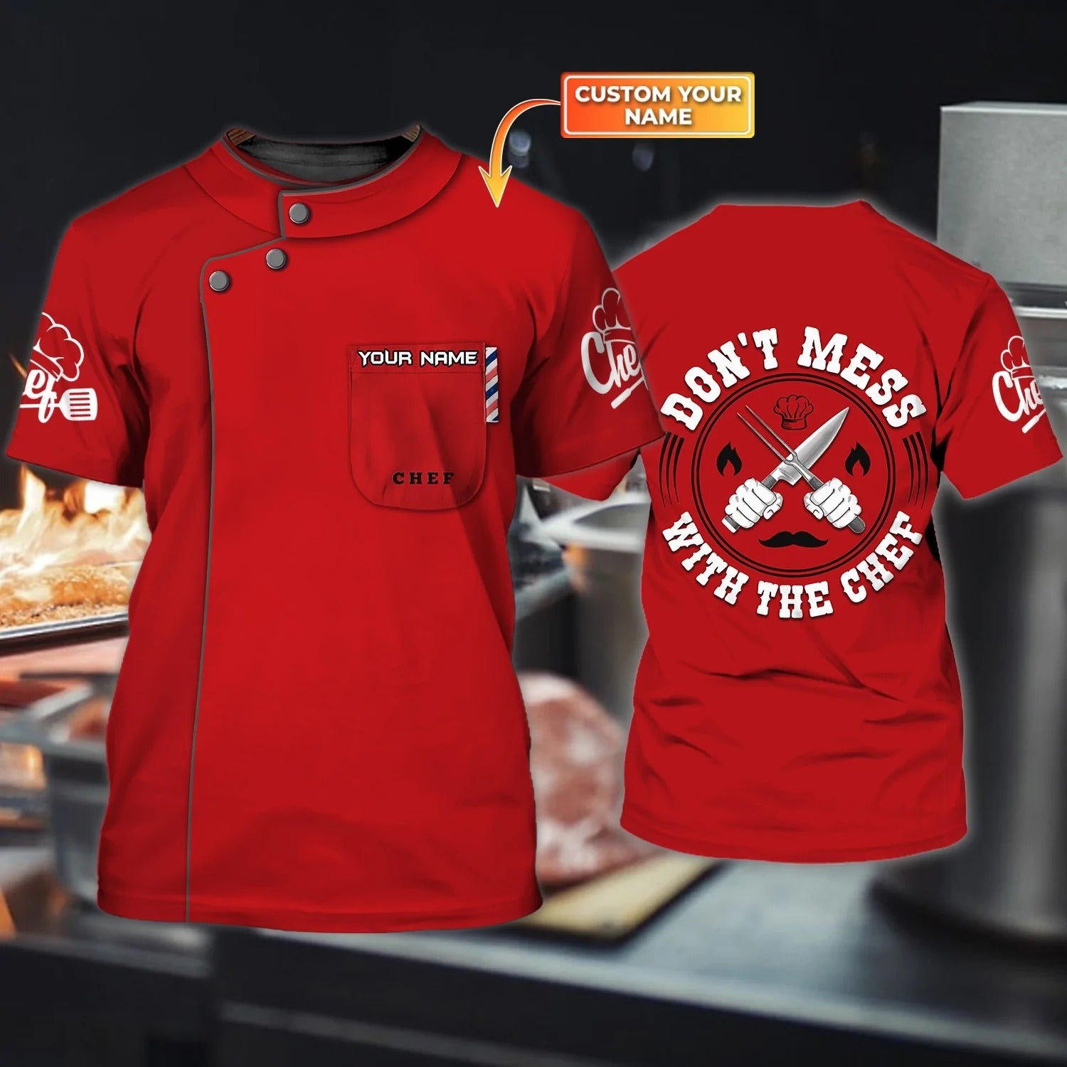 Custom Red Shirt For Master Chef/ Best Gift For Chef Friend/ Don''t Mess With The Chef Shirt