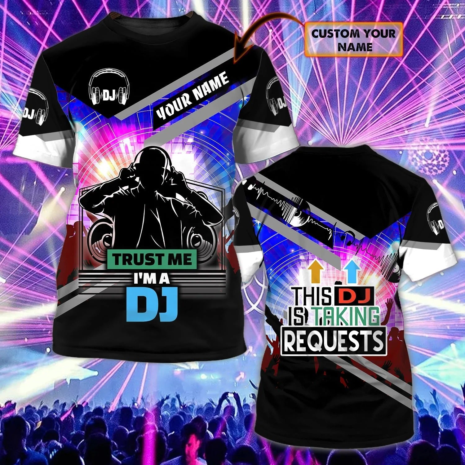 Custom DJ Shirt Men Women/ Trust Me I Am A DJ/ Funny Disc Jockey Tee Shirts