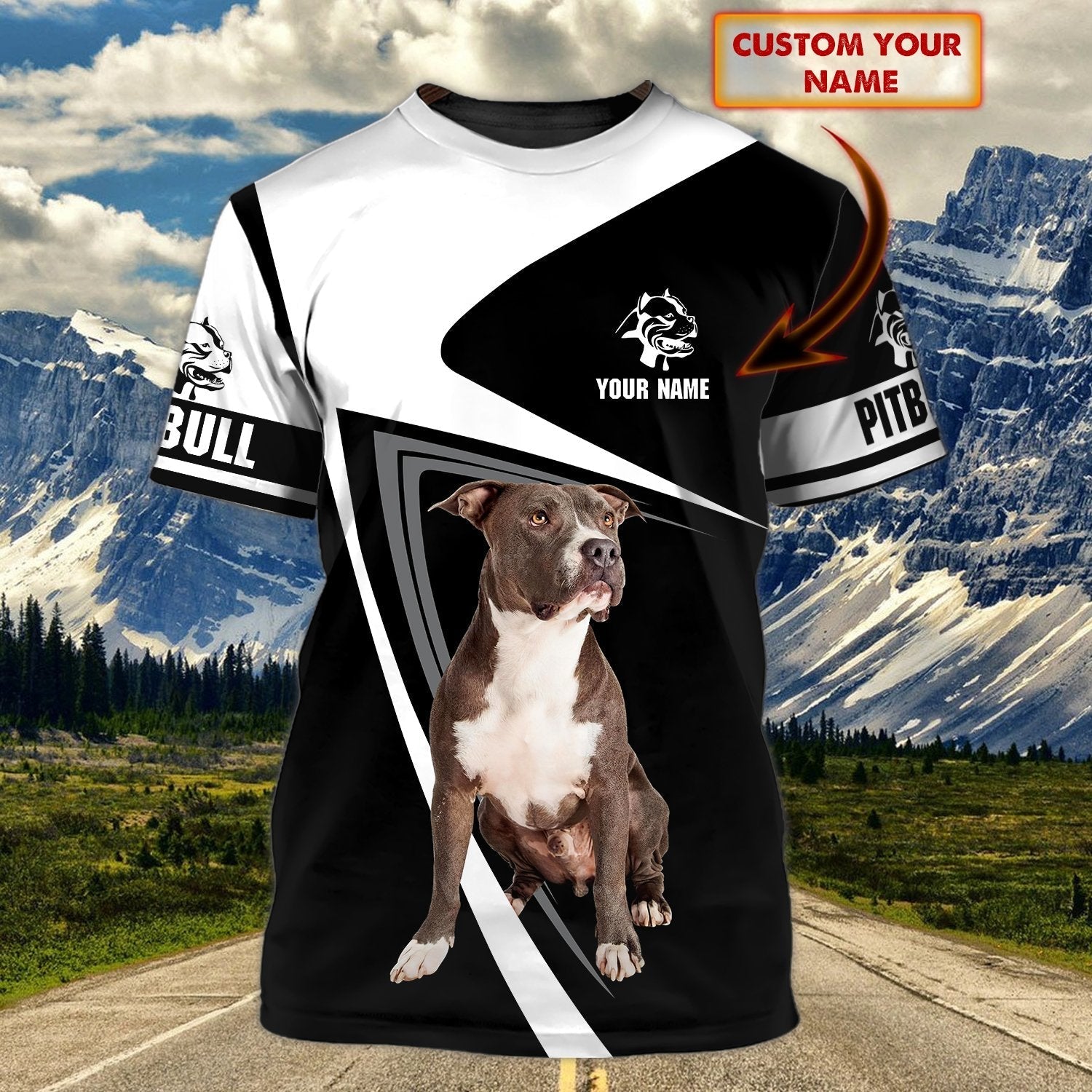 Custom Name Pitbull Sublimation On Shirt/ Shirt For Pitbull Lovers