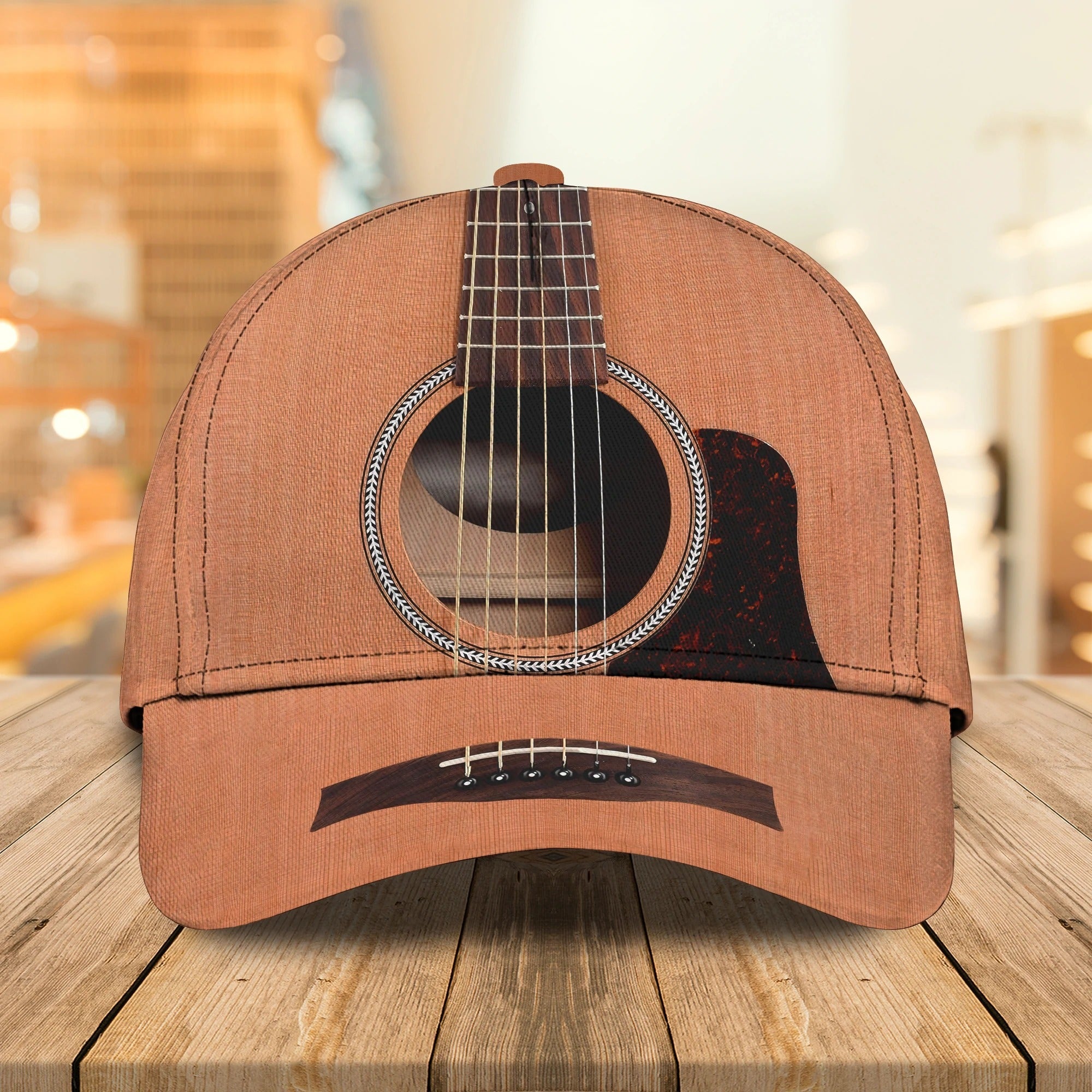 Personalized Guitar Caps Hat/ 3D All Over Print Baseball Cap For Guitar Man/ Present Guitar Lovers
