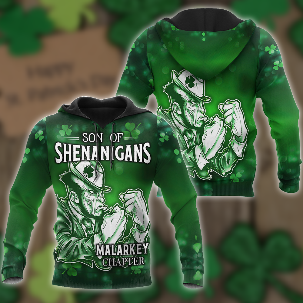 Son Of Shenanigans 3D All Over Printed Shirt/ Malarkey Chapter Shamrock St. Patrick Day Shirt