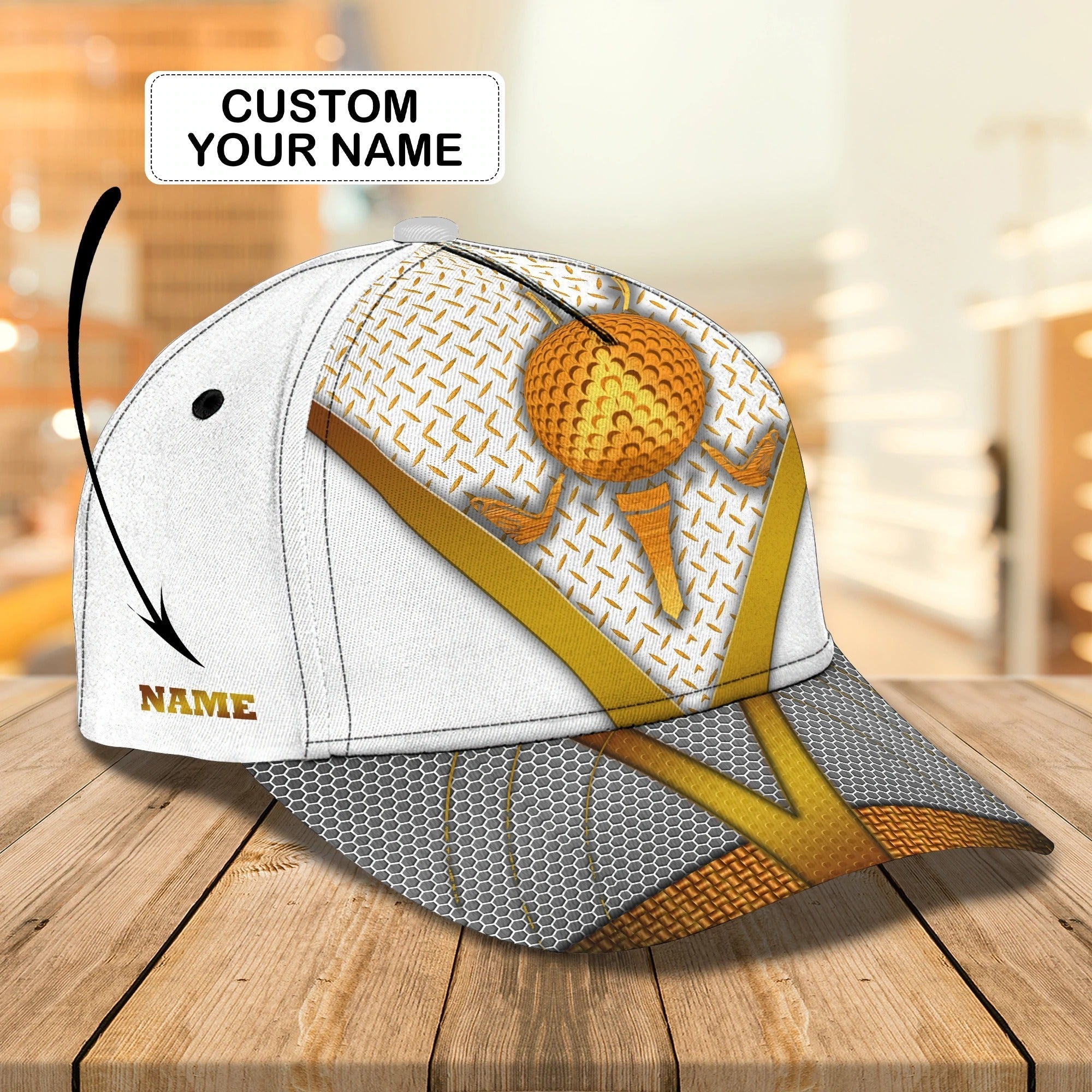 Custom Name 3D Full Print Cap Gifts For A Golf Lover/ Golfing Cap Hat For Men/ Summer Cap For Golfer