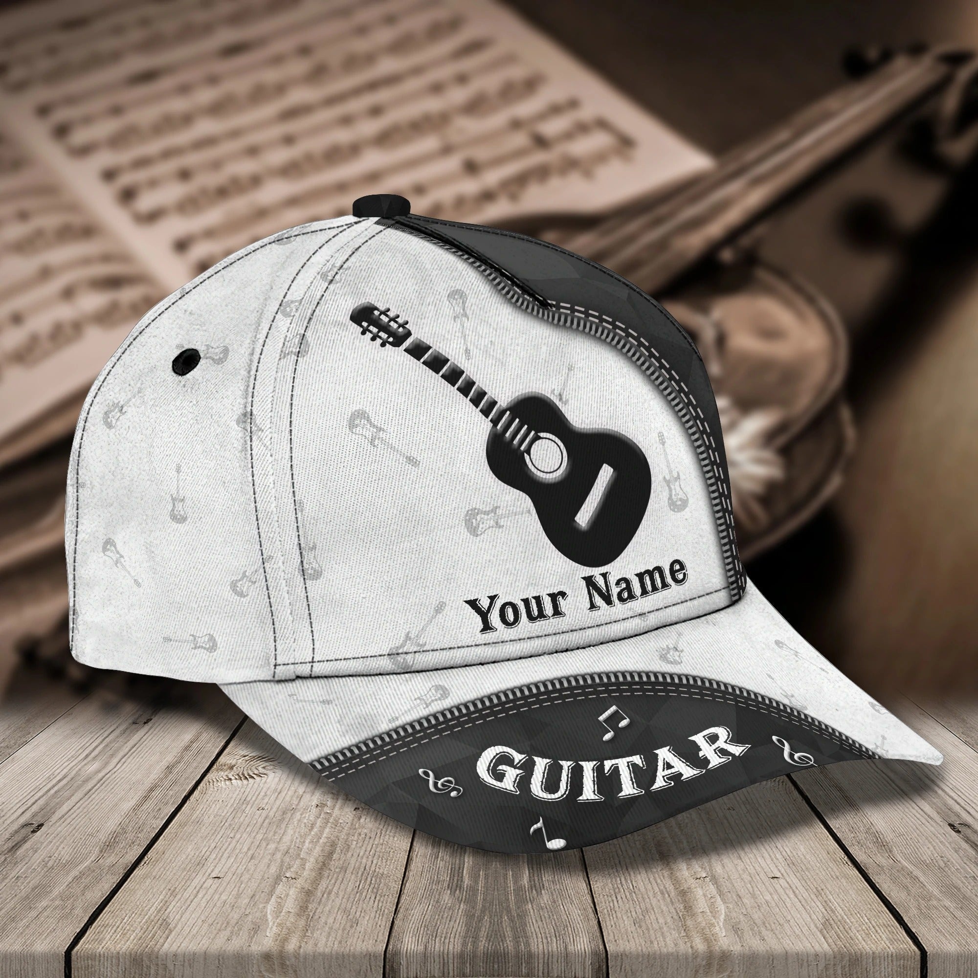 Custom Name Baseball Guitar Cap For Men And Woman/ Musican 3D Cap/ Guitarist Cap Hat For Summer