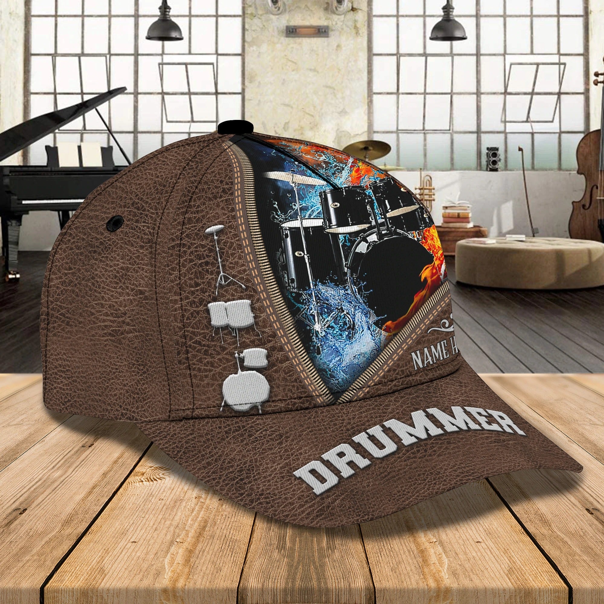 Personalized Drum Baseball Cap For Man And Woman/ Birthday Present To Drummer/ Drummer Summer Cap Hat
