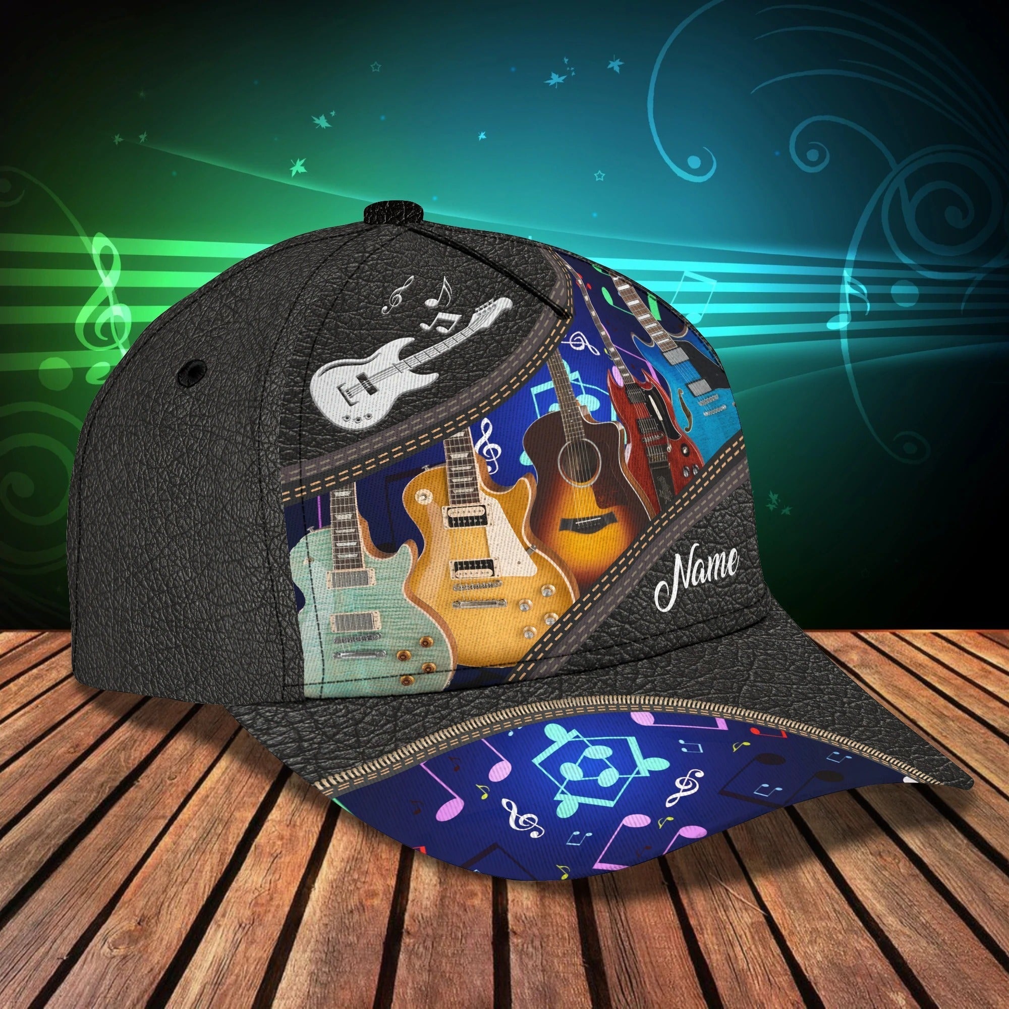 Custom Name Baseball Guitar Cap Hat/ I Play Guitar And I Forget Things 3D Cap For Musican Guitarist Cap