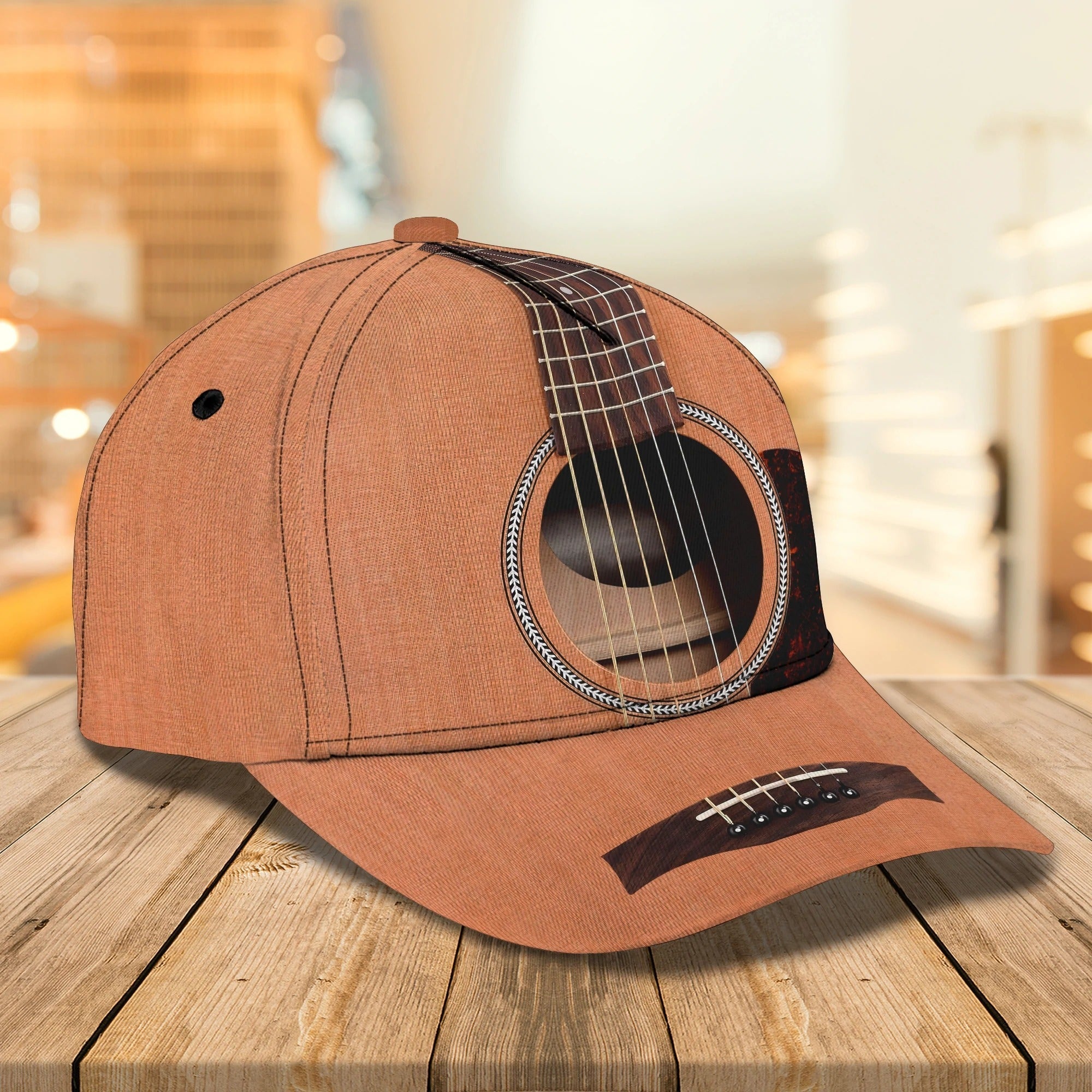 Customized 3D All Over Print Guitar Cap Hat/ Usa Flag Guitar Cap For Men And Woman/ Present Guitar Lover