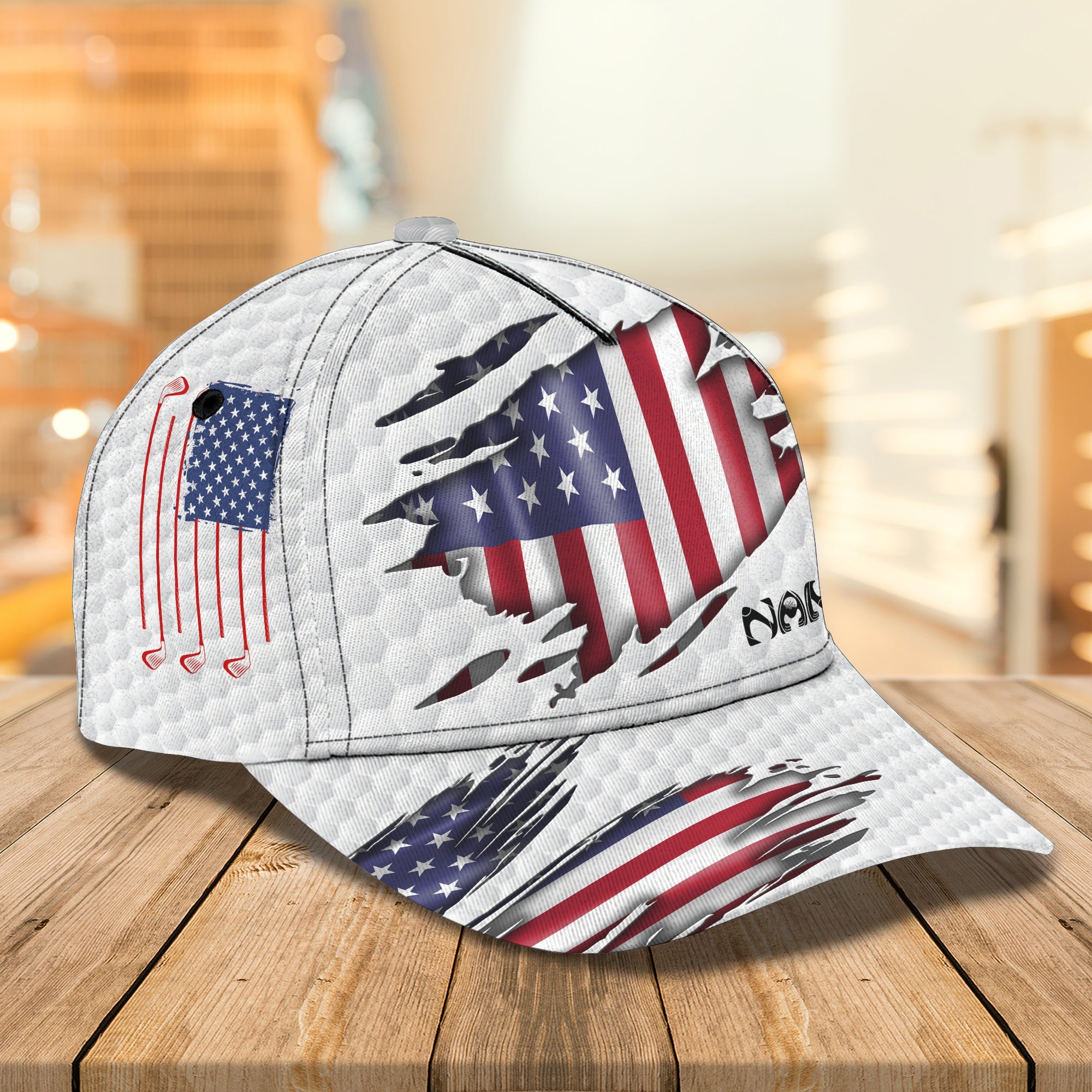 Custom American Golf Classic Cap/ Idea Cap for Golfer/ American Flag Golf Cap
