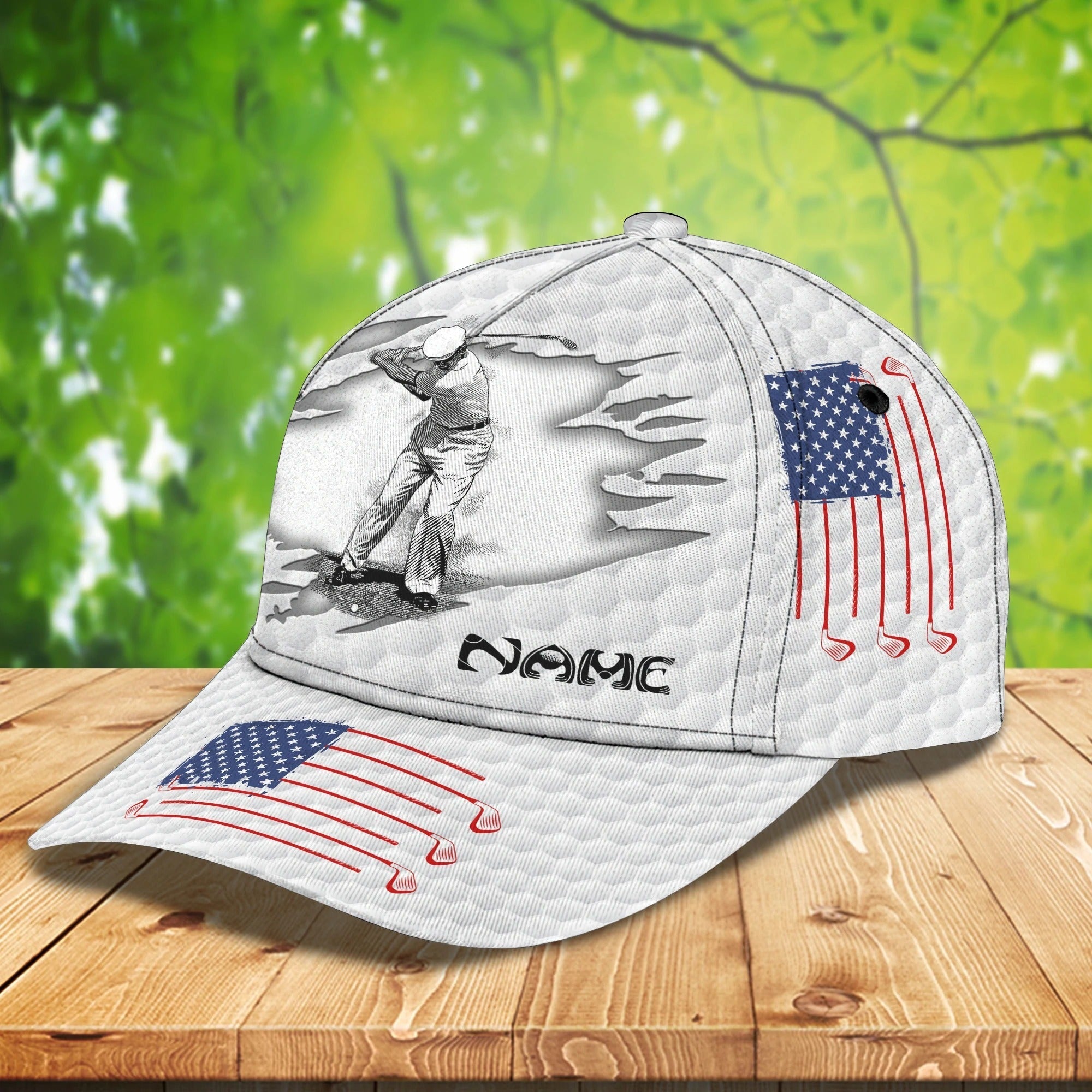Personalized With Name A 3D Classic Cap For Dad Golfer/ Father Day Cap For Dad Golf/ Dad Golfer Gift