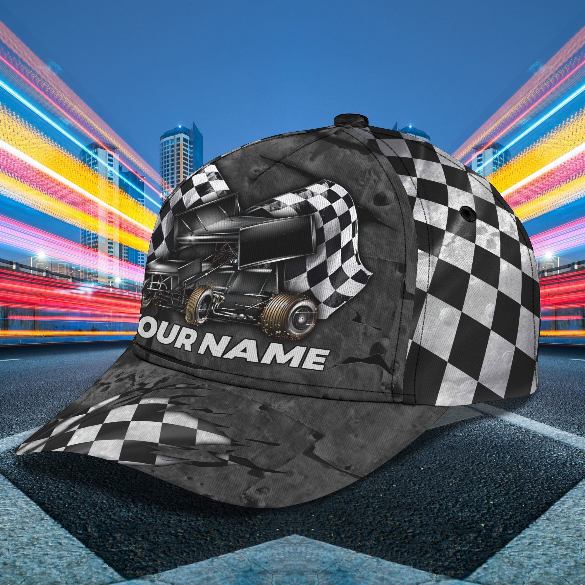 3D All Over Print Baseball Racing Cap/ Classic Dirt Racing Cap Hat For Men And Women/ Racing Cap