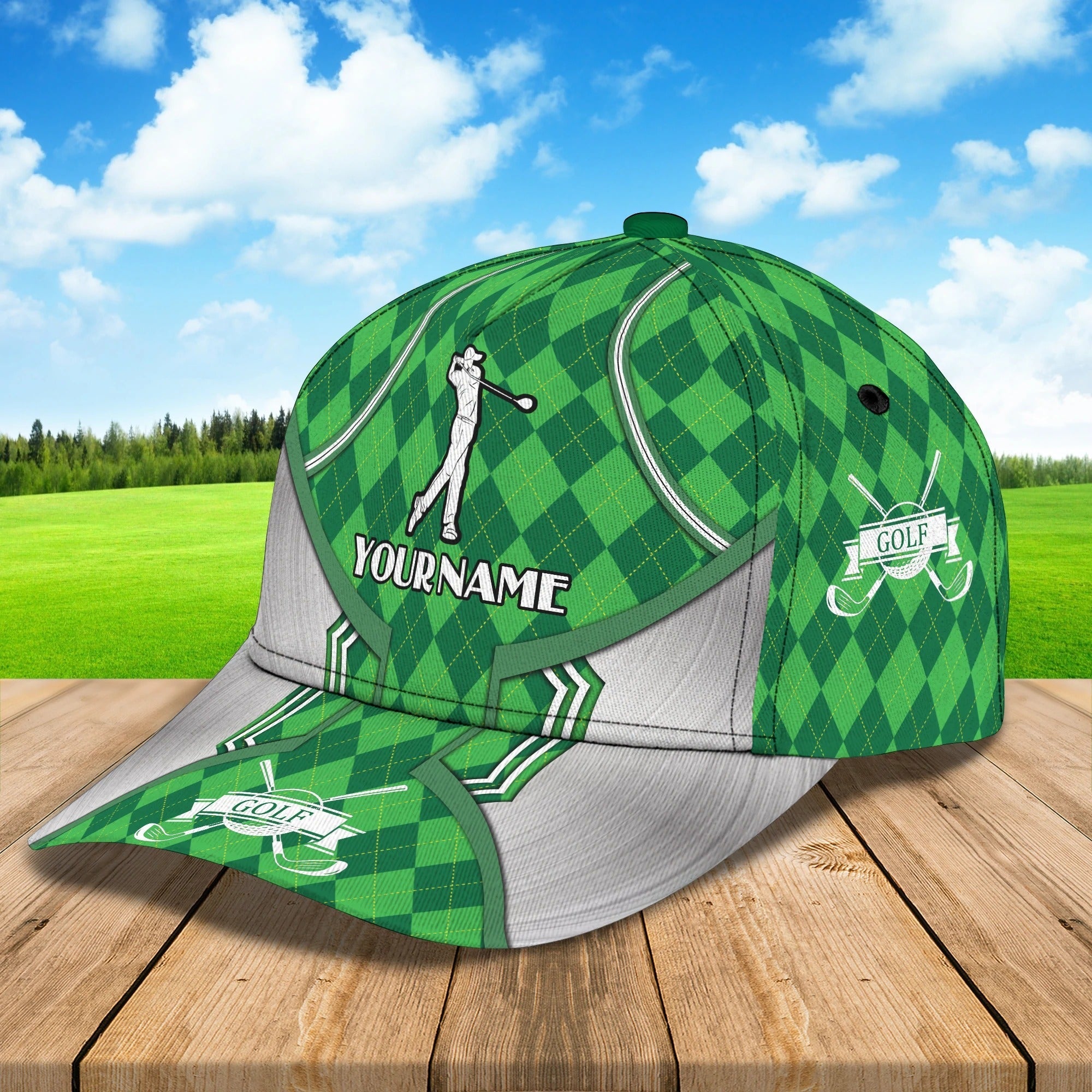 Personalized Green Golf Cap For Men And Women/ Best Quality Cap Hat For Golf Lover/ Present Golf Lovers