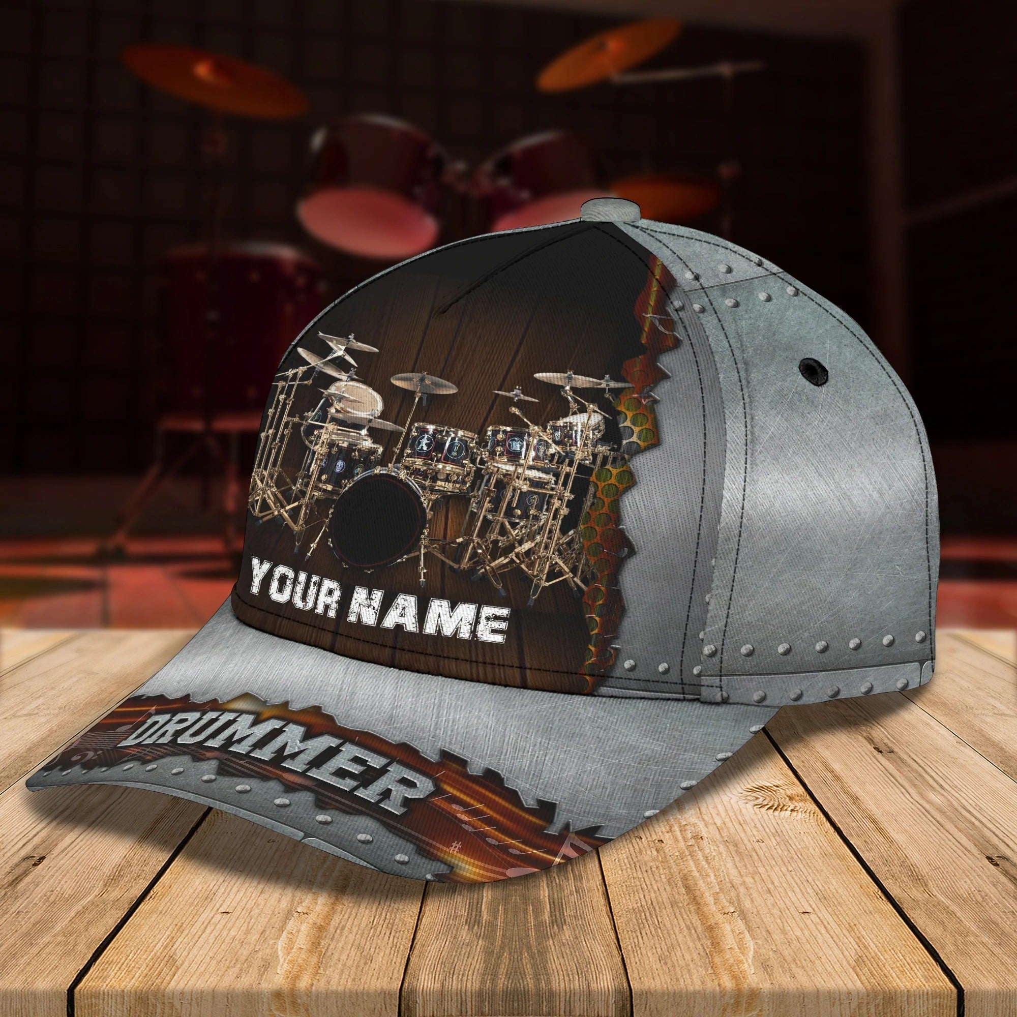 Personalized 3D Full Print Drum Cap Hat/ To My Husband Drummer Gift/ To My Boy Drummer/ Drummer Cap Hat