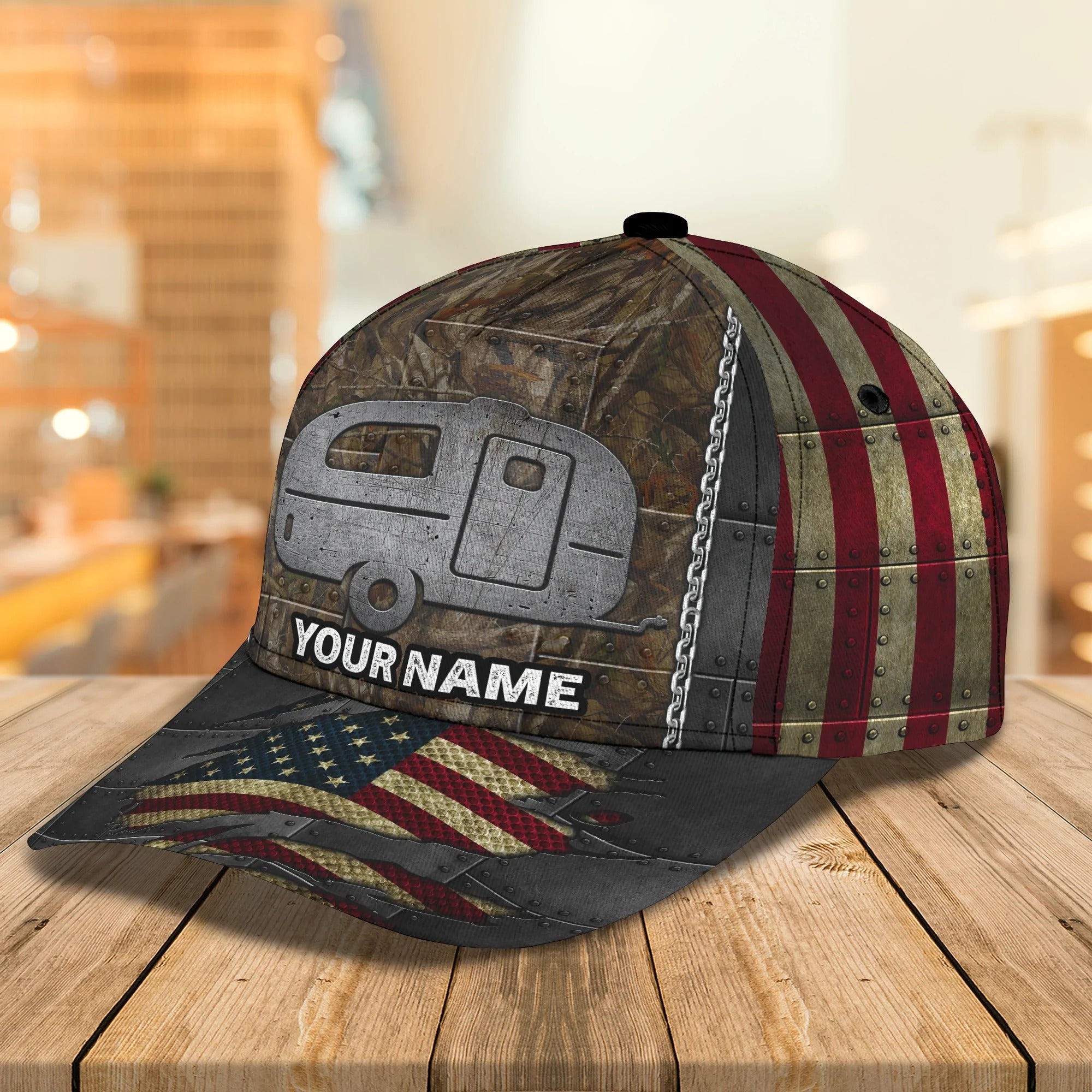Customized 3D Full Printed Camping Caravan Cap Hat/ Baseball Camping Cap Hat/ Camp Cap Hat