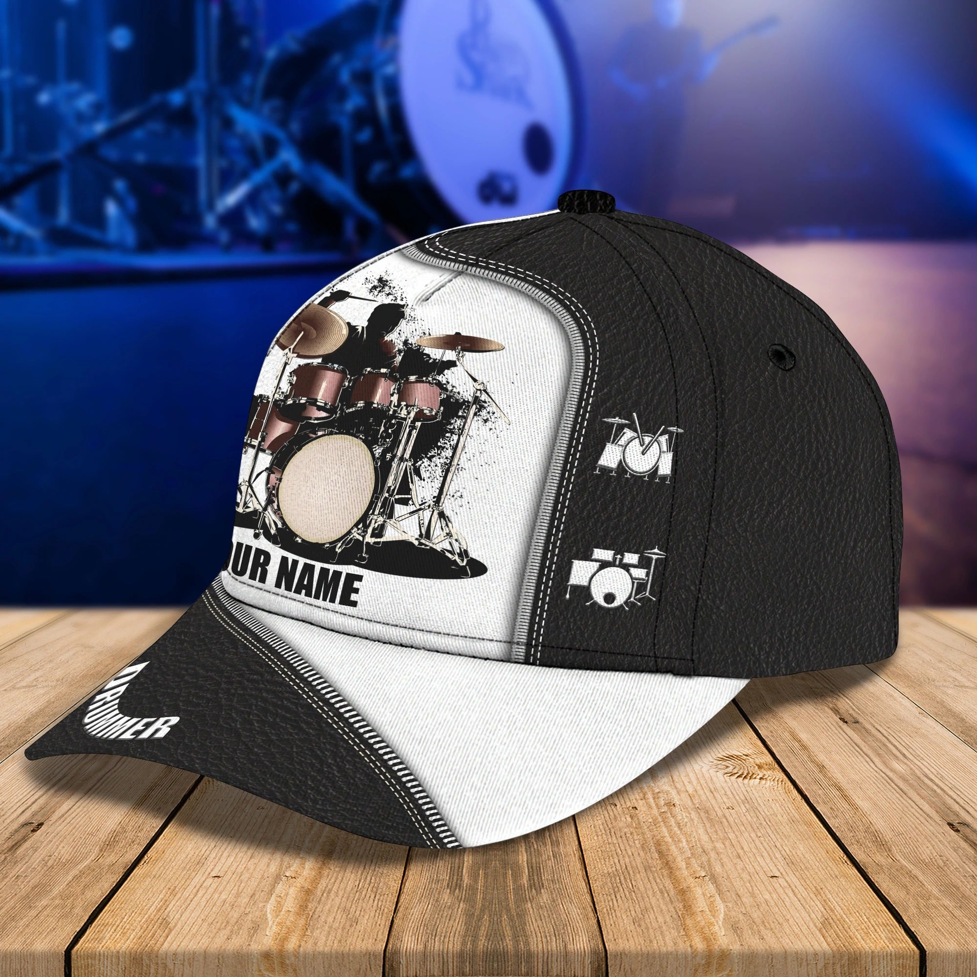 Personalized 3D Full Print Drum Cap Hat/ To My Husband Drummer Gift/ To My Boy Drummer/ Drummer Cap Hat
