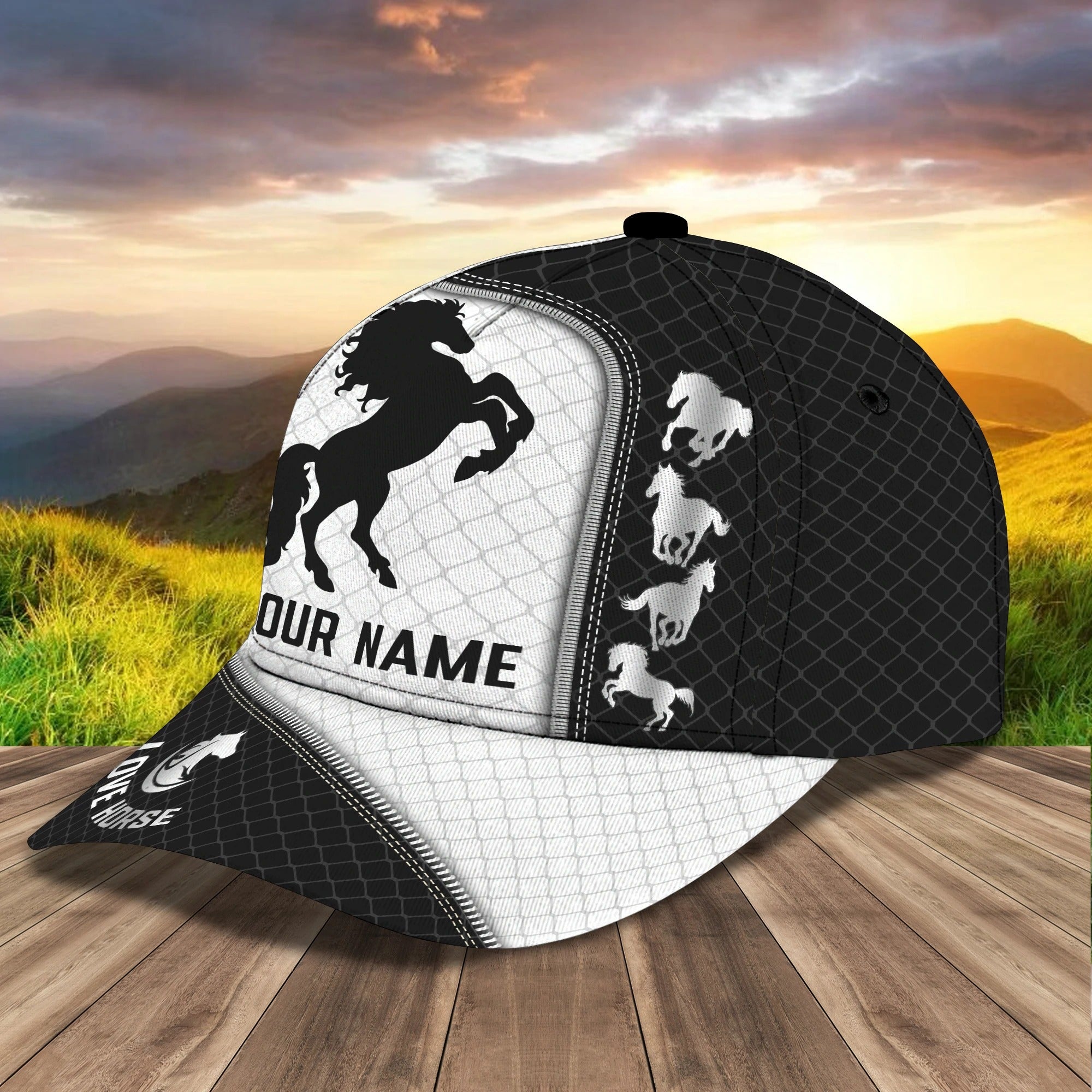Personalized 3D All Over Printing Baseball Cap Horse/ Horse Hat/ Nice Unisex Cap For Horse Lovers