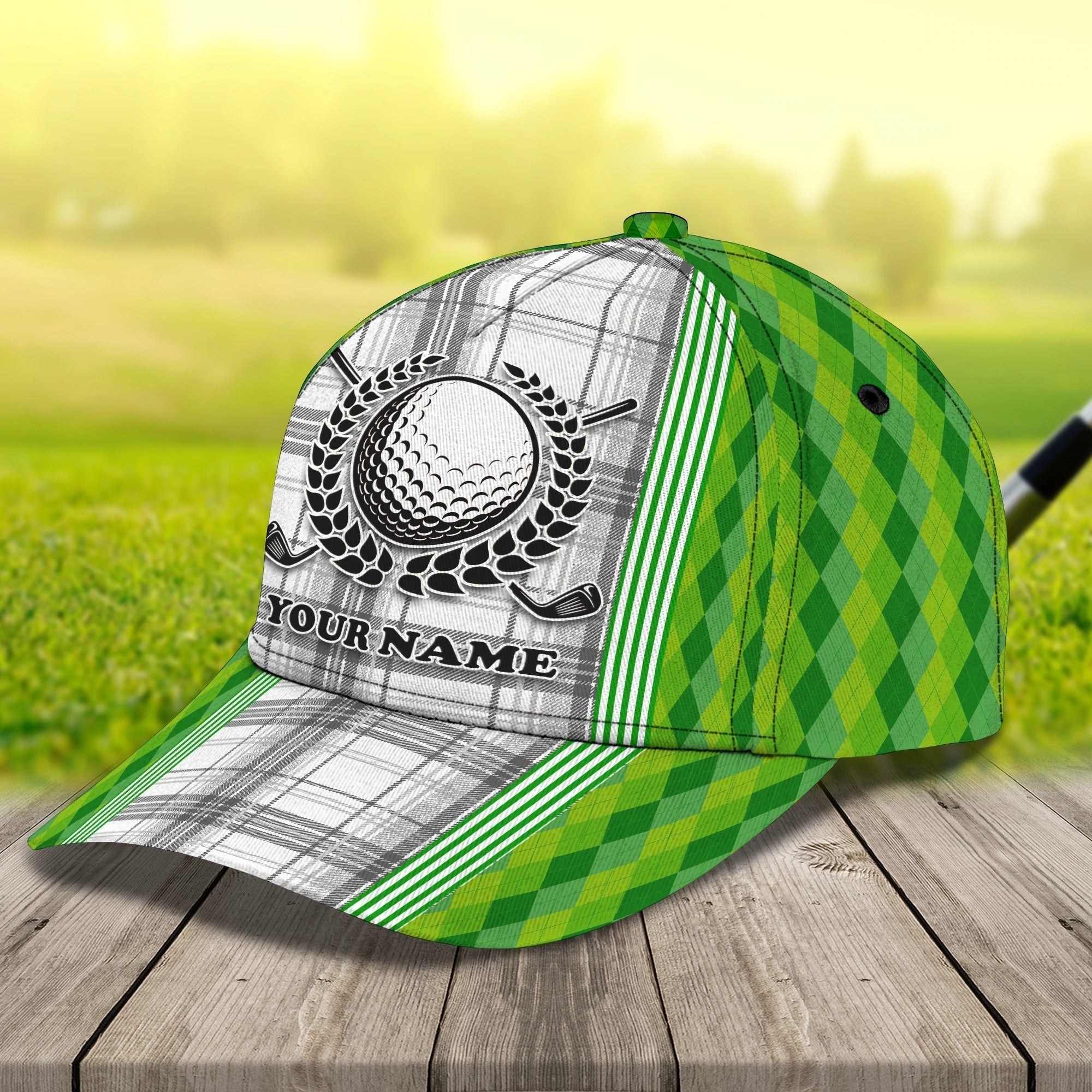 Custom Name Green Cap Golf Woman/ Classic 3D Cap Hat For Golfer/ Green Golf Cap Hat