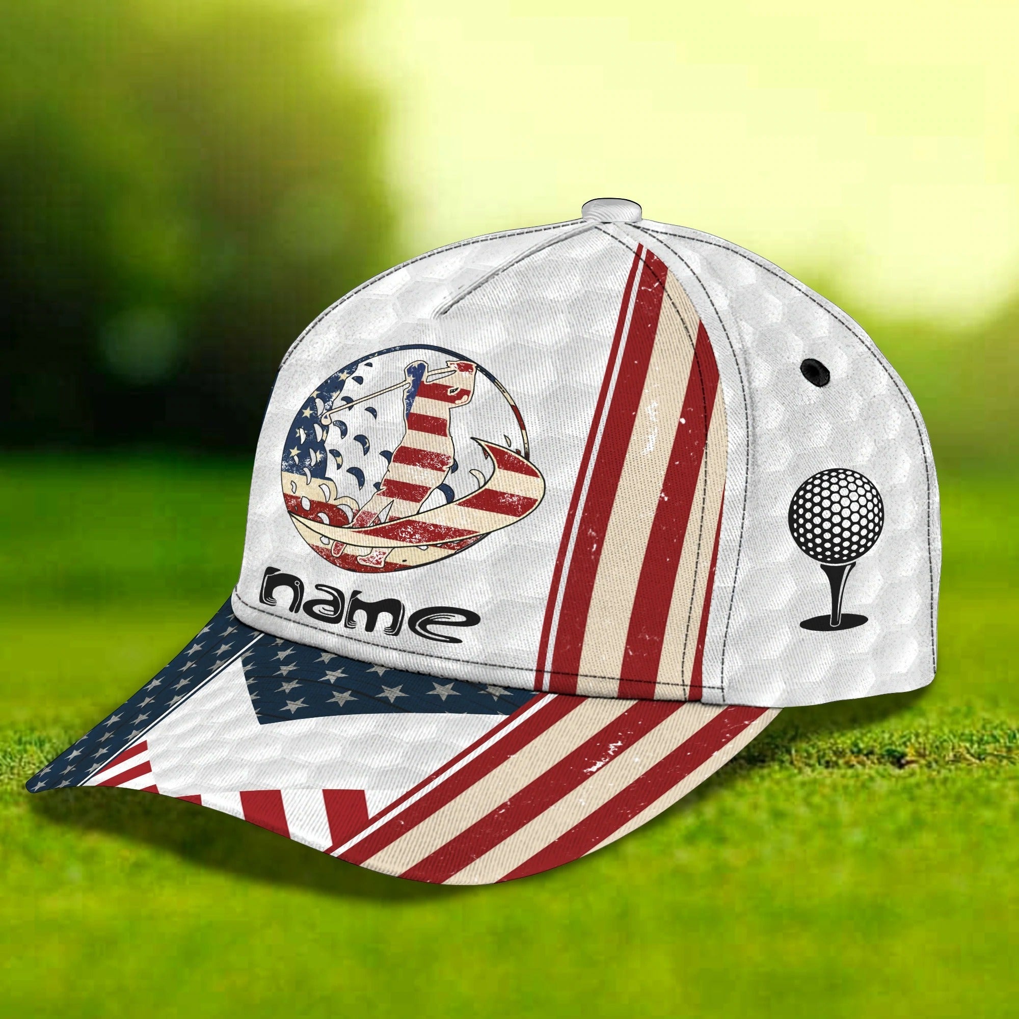3D Full Print Classic Cap Hat For Golfer/ American Golfer Gifts/ Good Quality Golf Cap For Men And Woman
