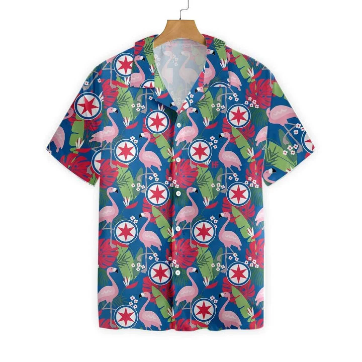 Morning Glory Flamingo Chicago Ornamental Design Hawaiian Shirt