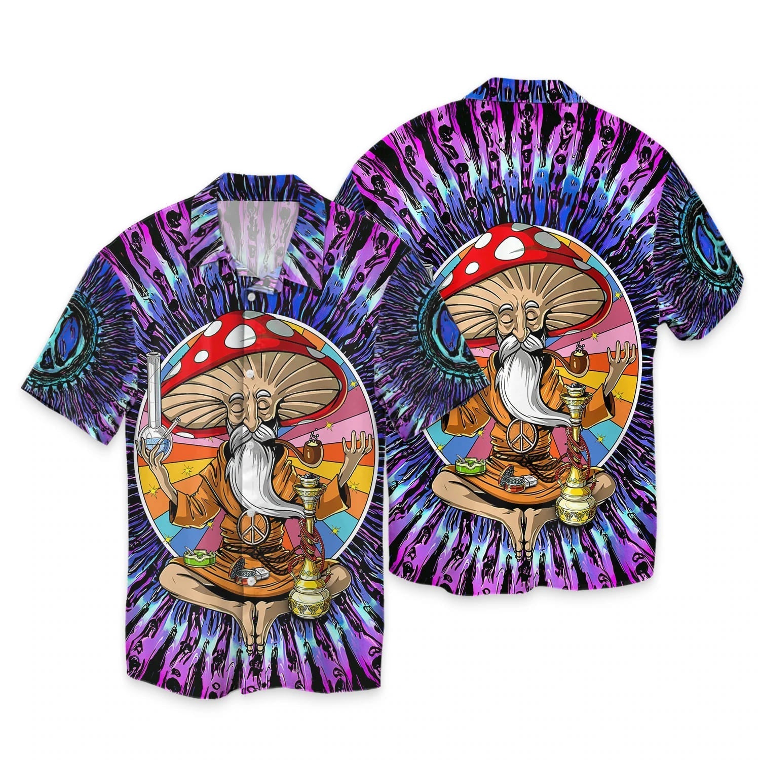 Mushroom Hippie Hawaiian Shirt For Men/ Women