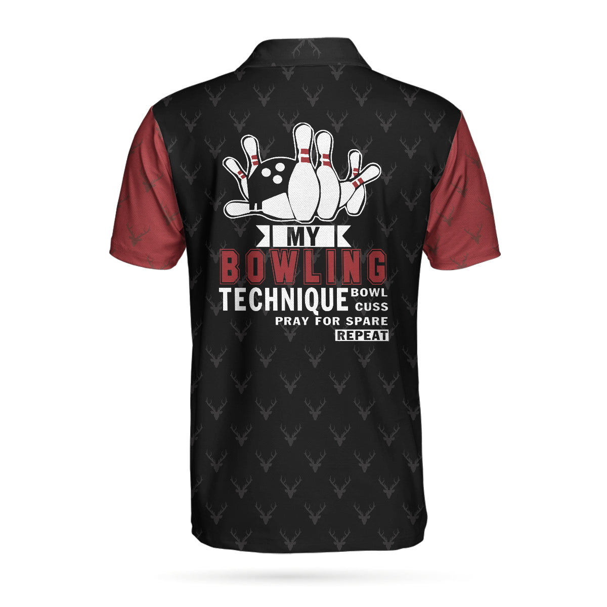 My Bowling Technique Illinois Bowling Polo Shirt/ Red And Black Bowling Shirt For Men Coolspod